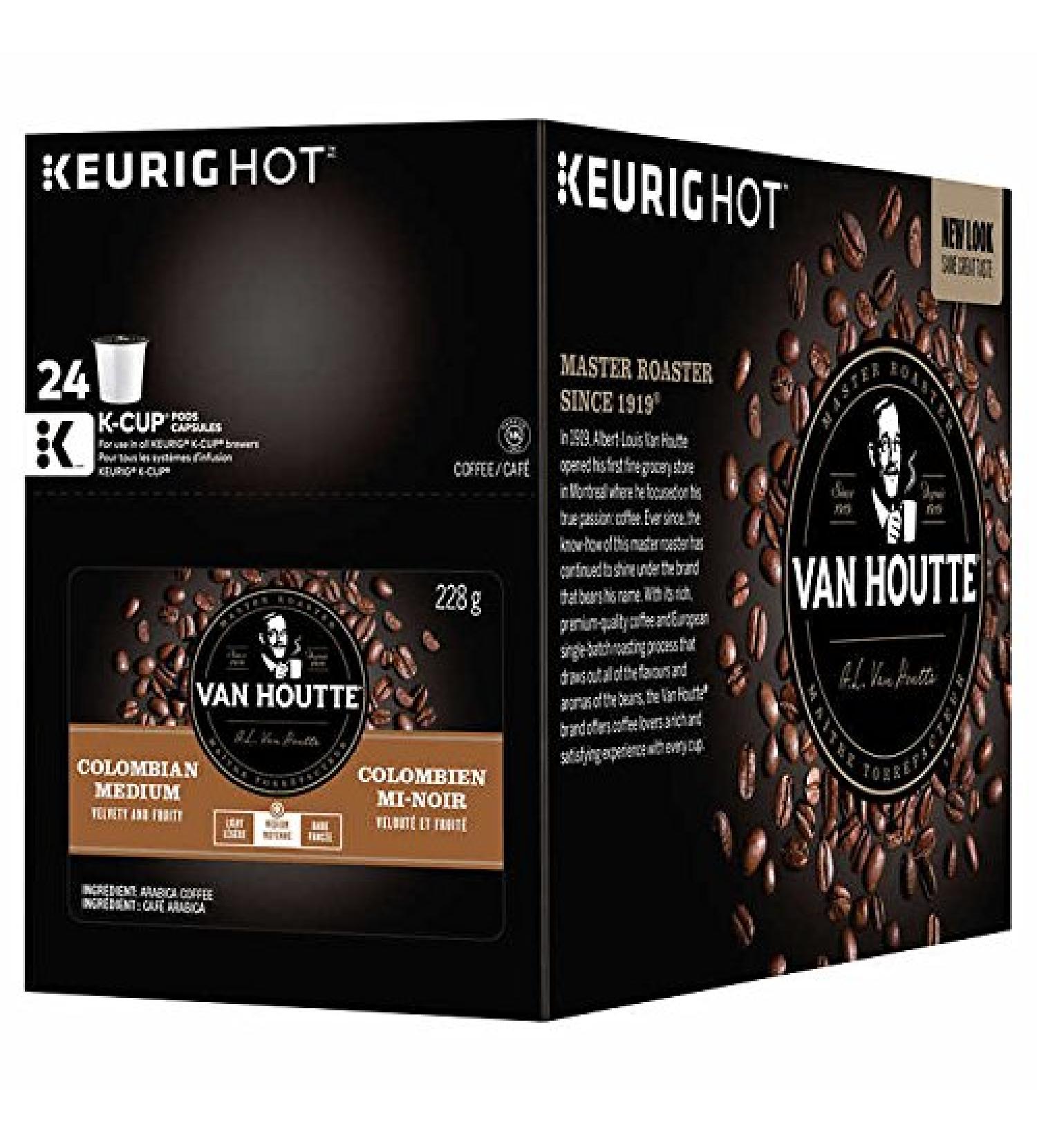 Van Houtte Colombian Medium Roast Coffee - 96 K-Cup Packs for Keurig Brewers