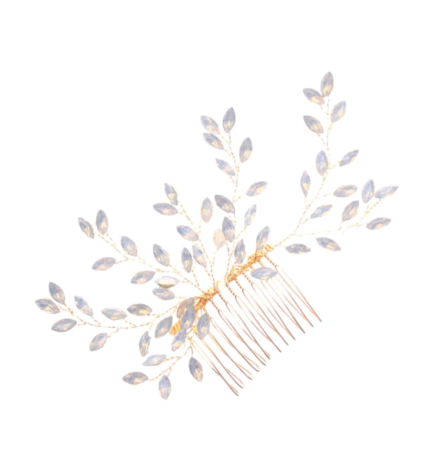 Ipetboom Sweet Rhinestone Hair Accessories Bridal Hair Wedding Hair Comb Beads Rhinestone Headpiece Prom Hair Accessories Headwear for Women Bride Hair Piece Wedding Dress Crystal - Buy Online on GoSupps.com