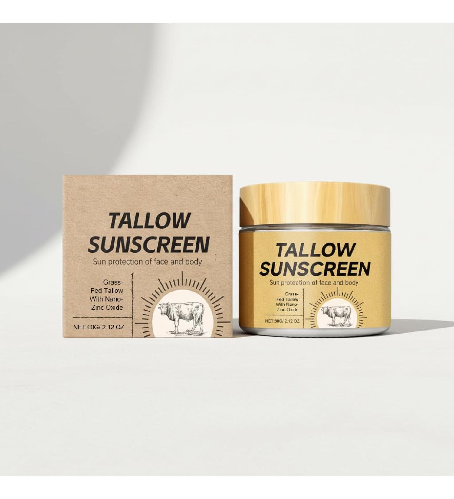Beef Tallow Sunscreen SPF 30 | Mineral Sunscreen with Grass-Fed Tallow & Non-Nano Zinc Oxide | Non-Greasy for Face & Body for Sensitive Skin | Reef-Safe & Natural - Buy Online on GoSupps.com