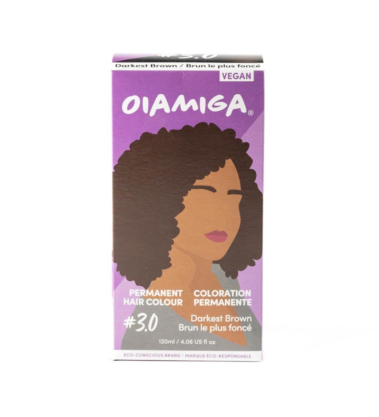 Oiamiga Darkest Brown Permanent Hair Dye Inclusive Hair Colour for All Hair Types Rapid Processing Made with Natural Ingredients Vegan and Cruelty Free 120ml - Buy Online on GoSupps.com