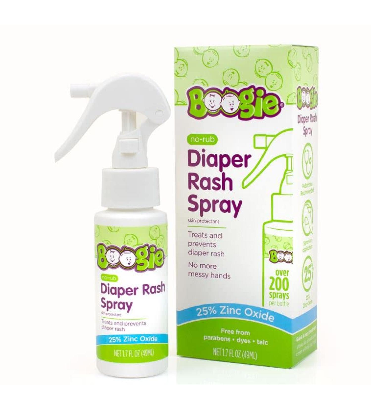 Boogie Bottoms Diaper Rash Cream Spray - Travel Friendly, No-Rub Application - Sensitive Skin - 1.7 oz - 200+ Sprays - Boogie Wipes Brand - Buy Online on GoSupps.com