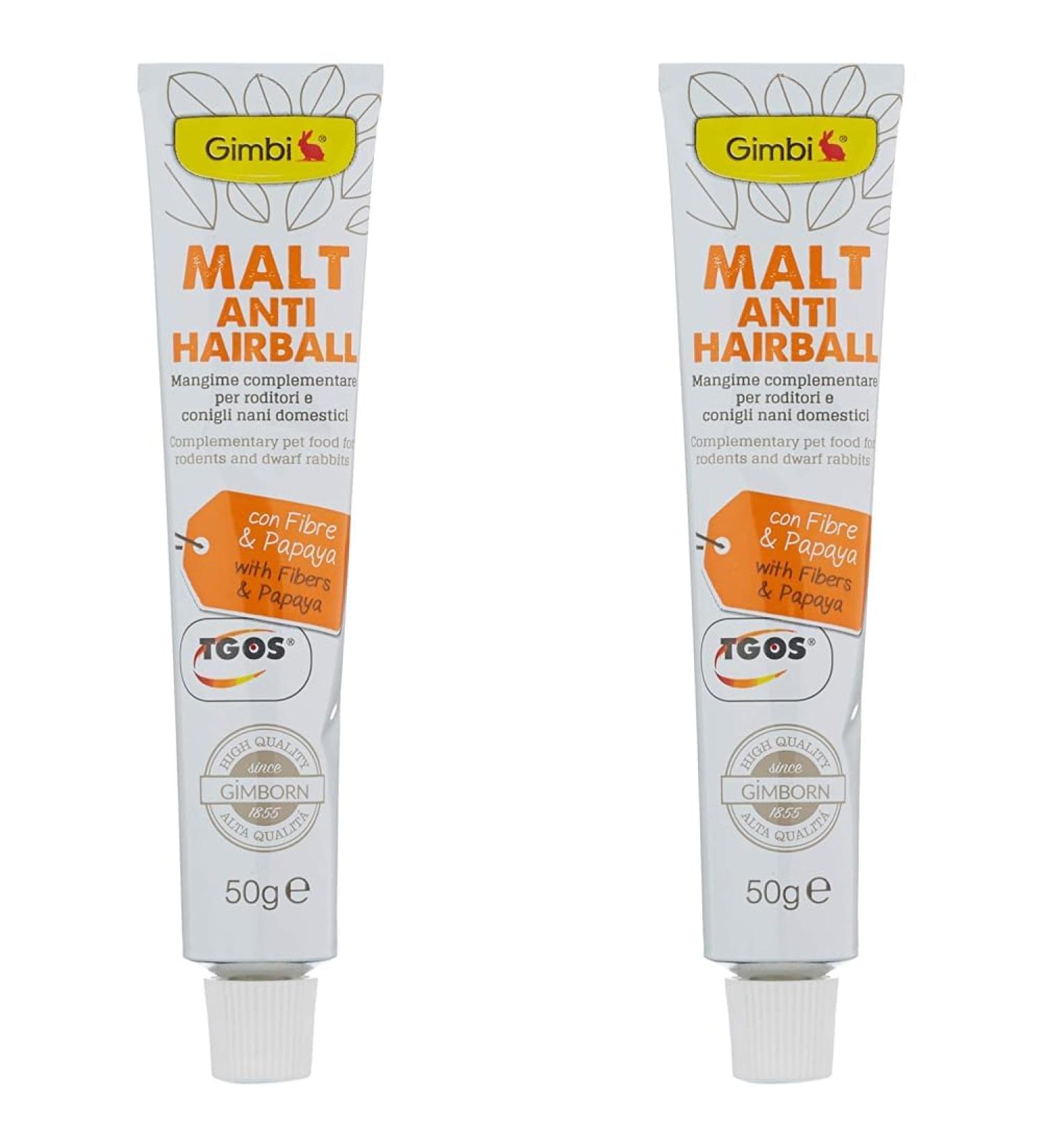 Gimbi Anti-Hairball Paste for Rodents - Healthy Malt & Fiber Snack - 2 Pack (1 x 50g each) - Supports Digestion - Buy Online on GoSupps.com