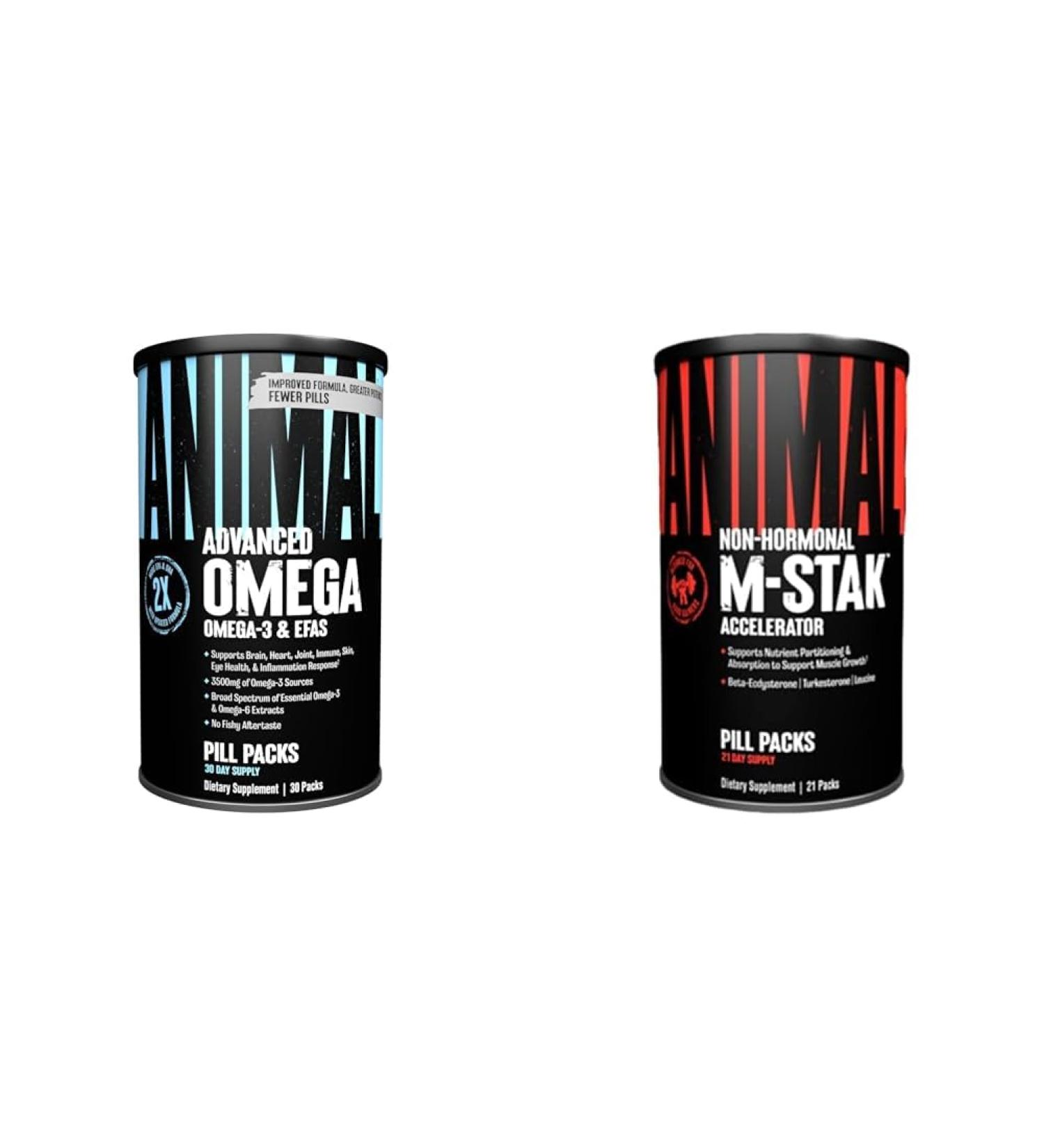 Animal Omega Omega 3 & 6 Supplement 30 Day Pack M-Stak Non-Hormonal Hard Gainers Muscle Building Stack 21 Count - Buy Online on GoSupps.com