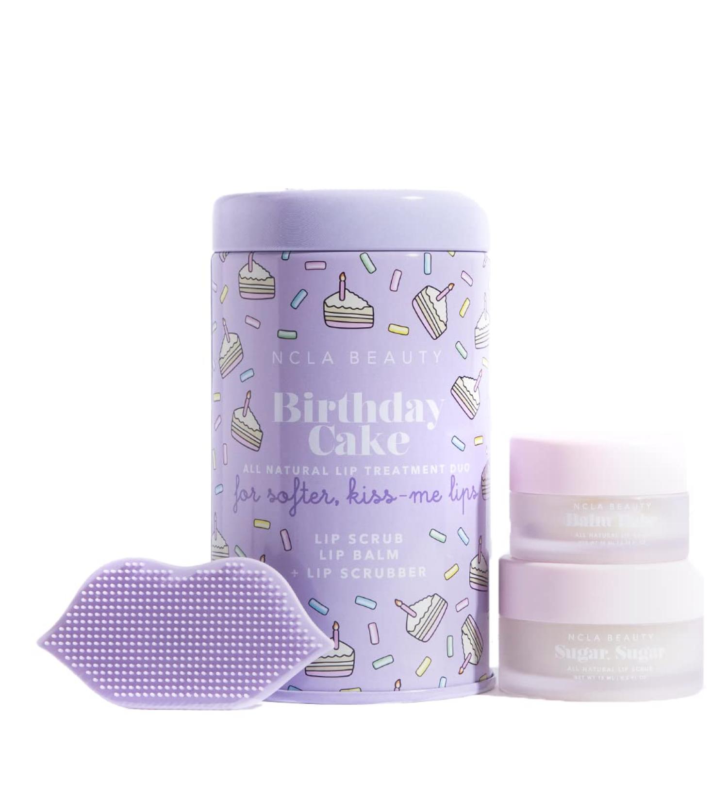 NCLA Lip Care Set + Lip Scrubber - Birthday Cake | Clean, Natural, Non-Toxic Beauty - Buy Online on GoSupps.com