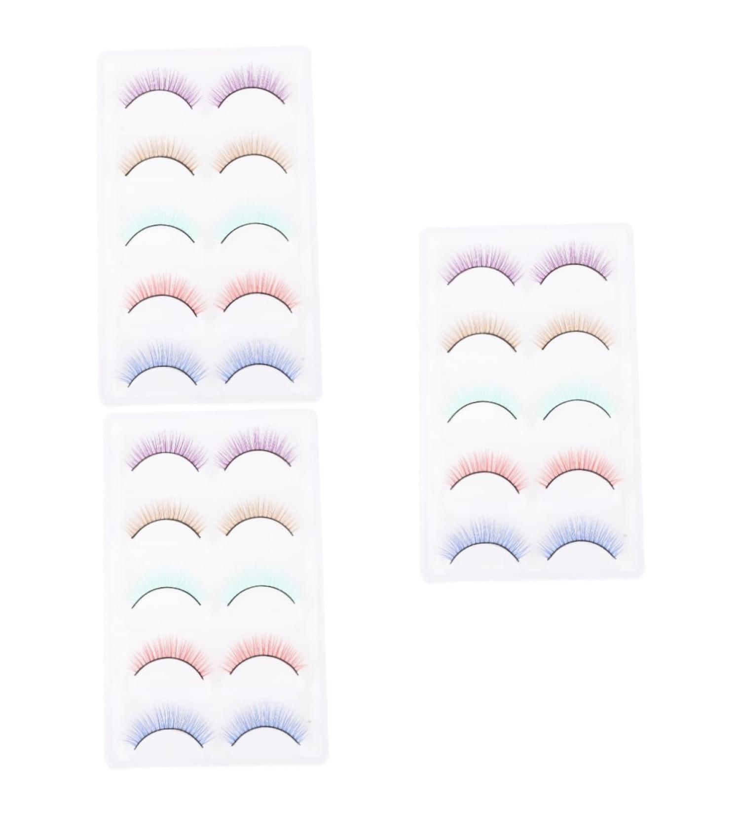 Beaupretty 15 Pairs Colored False Eyelashes Fake Eyelashes Fake Lashes Natural False Eyelashes Colorful Eyelash Girls Fake Eyelash Performance Eyelashes Cosmetic Eyelashes 3d Eyelashes Dense - Buy Online on GoSupps.com