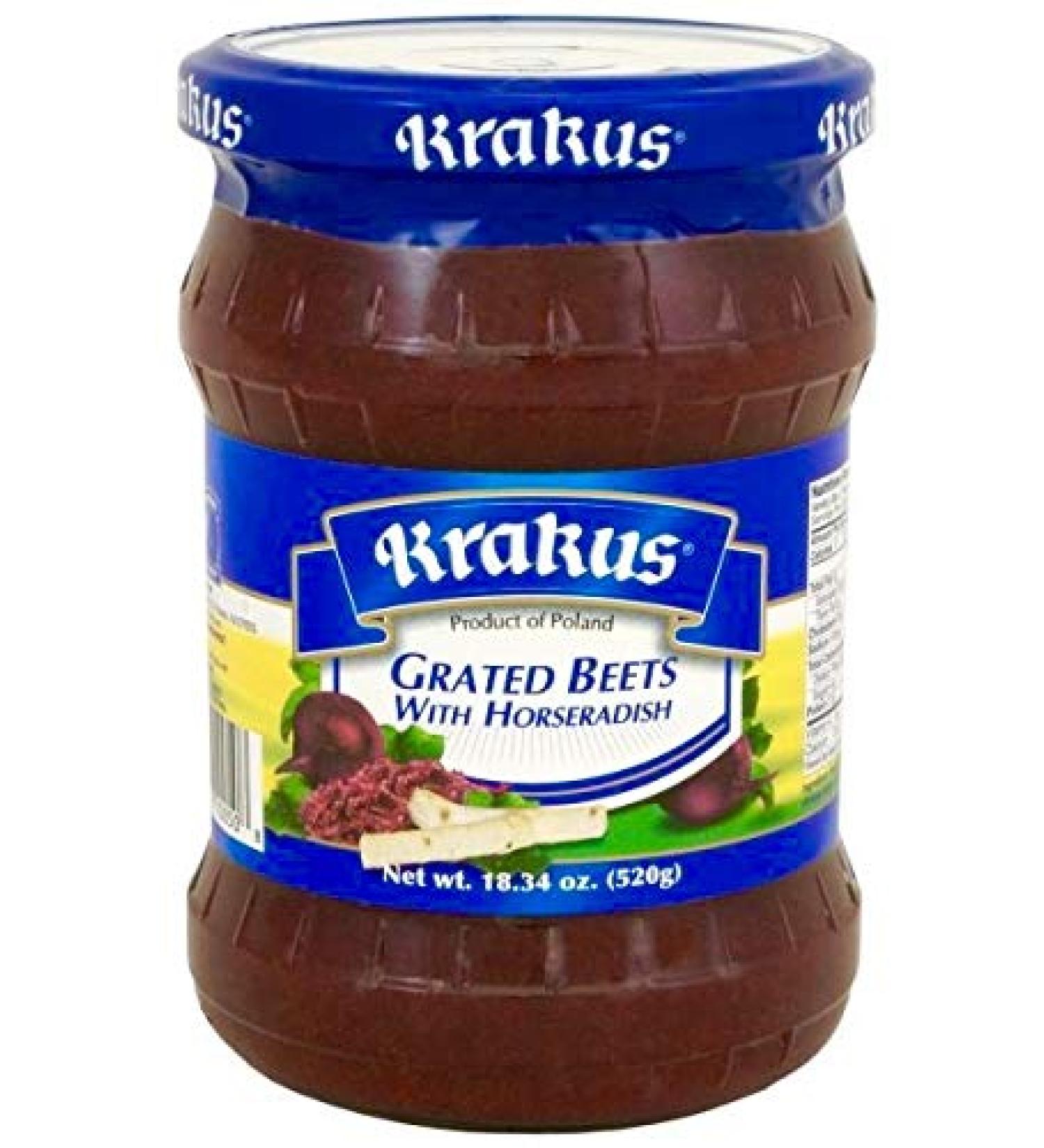KRAKUS Grated Beets with Horseradish 18.34 fl oz (550 ml) - Authentic Polish Cwikla z Chrzanem - Buy Online on GoSupps.com