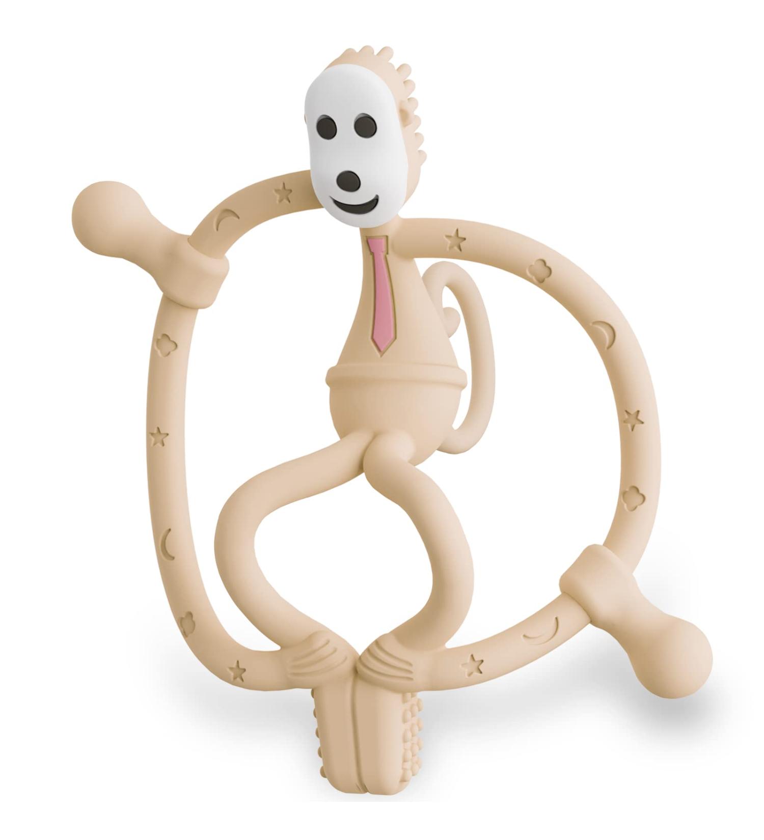 Bite Rings for Baby - BPA Free Soft Silicone Teething Toys | Easy Grip & Clean | Set with Clip | Ideal for 3+ Months - Khaki - Buy Online on GoSupps.com