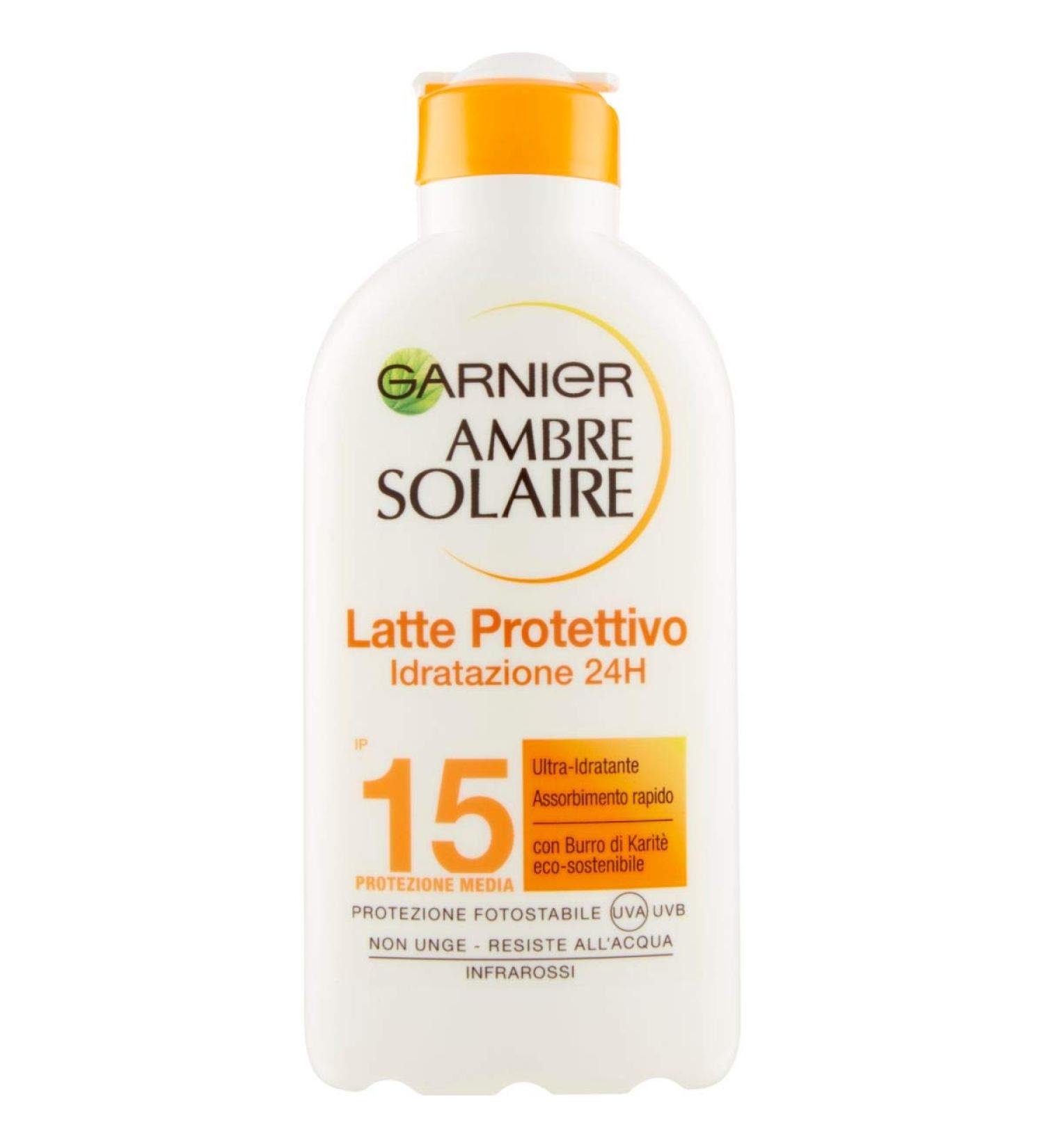 Body sunscreen milk ultra-hydrating amber sunscreen spf15 200 ml