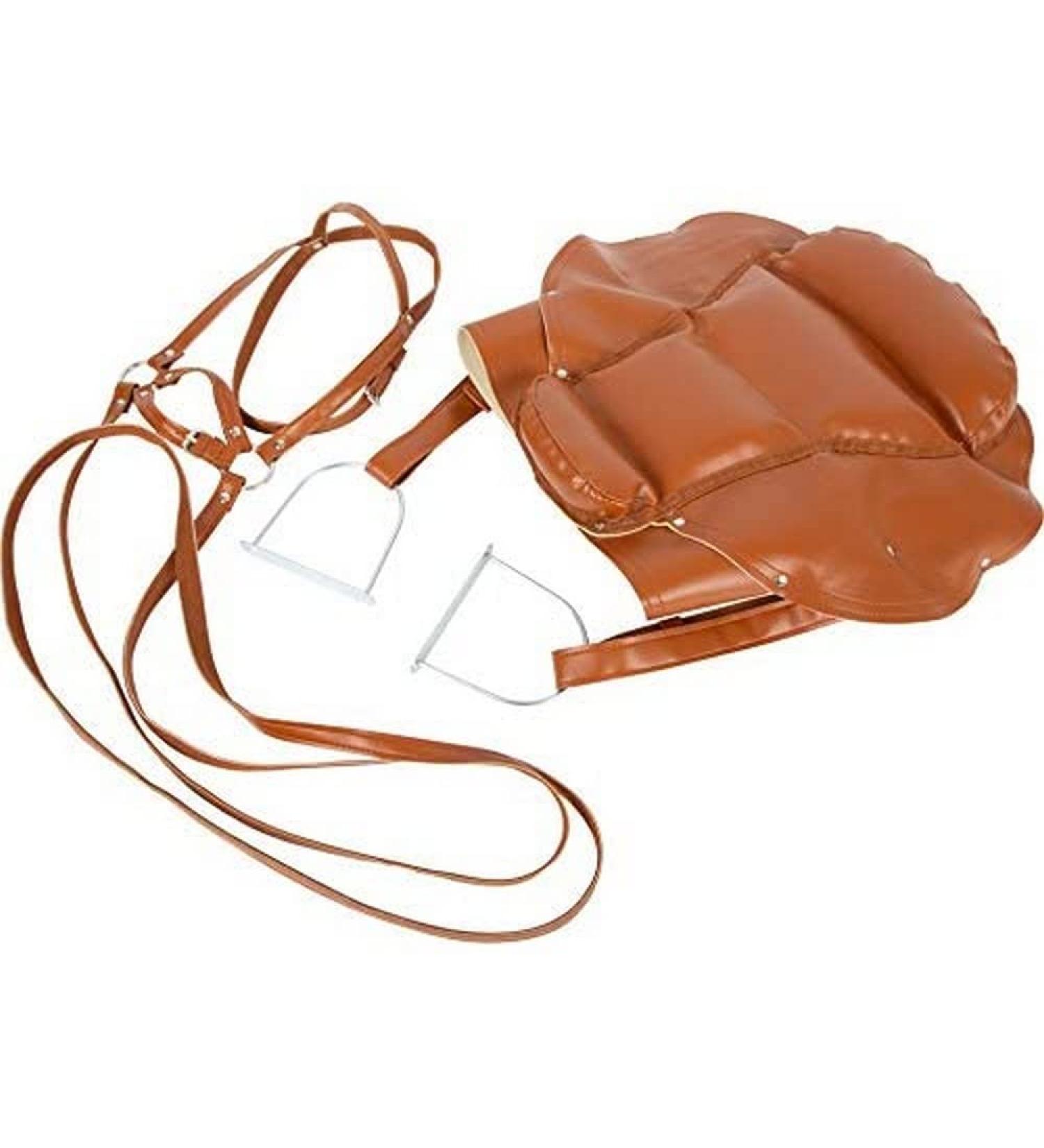 small foot saddle and bridle set wooden horse made of imitation leather with adjustable saddle strap from 3 years 11906 large