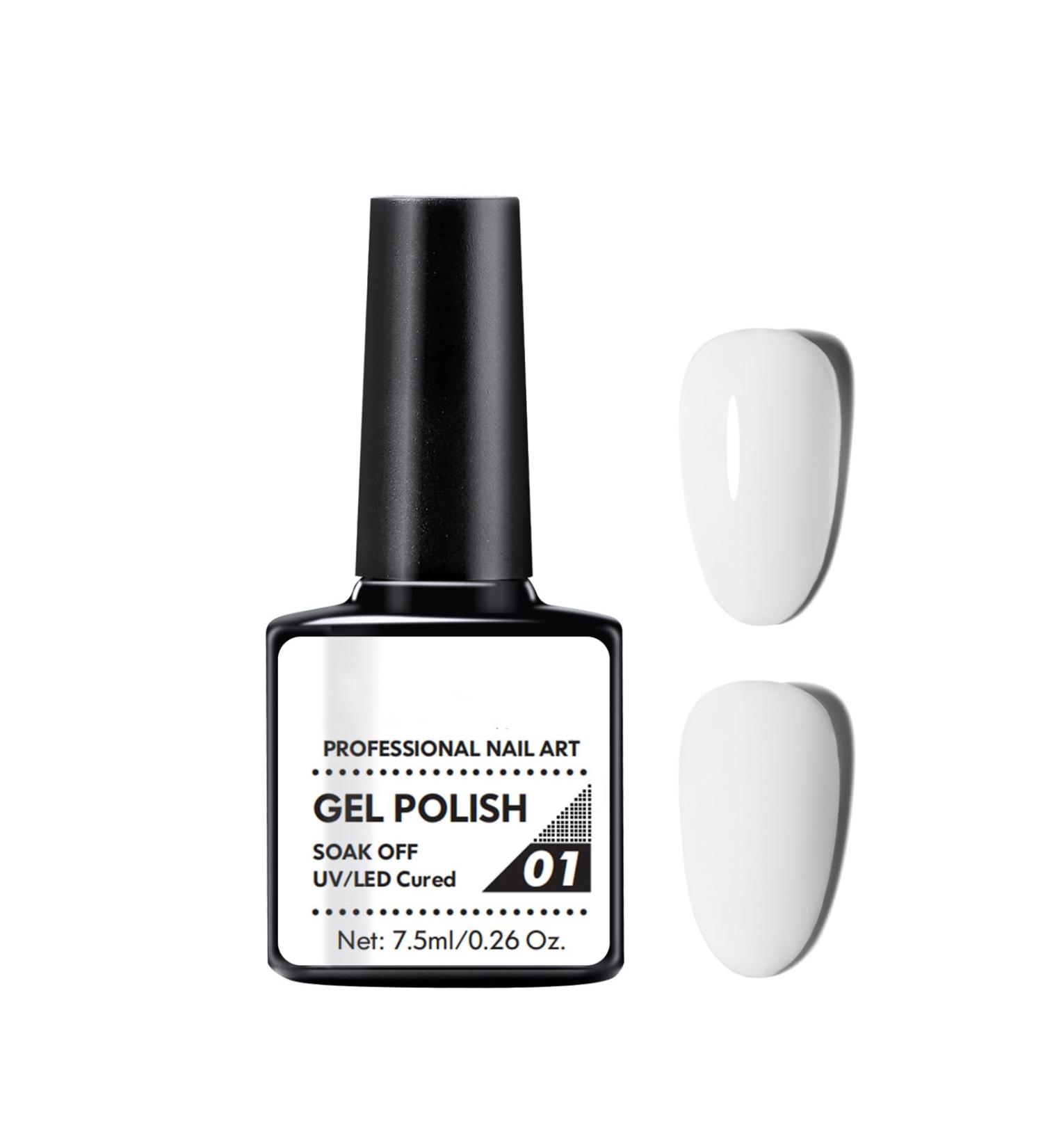 White Gel Nail Polish - Waterproof Gel Nail Varnish - Soak Off UV LED Nail Polish Gel - Long Lasting and Chip Resistant Gel Varnish - Nail Art Starter Manicure DIY at Home (B001 White) - Buy Online on GoSupps.com