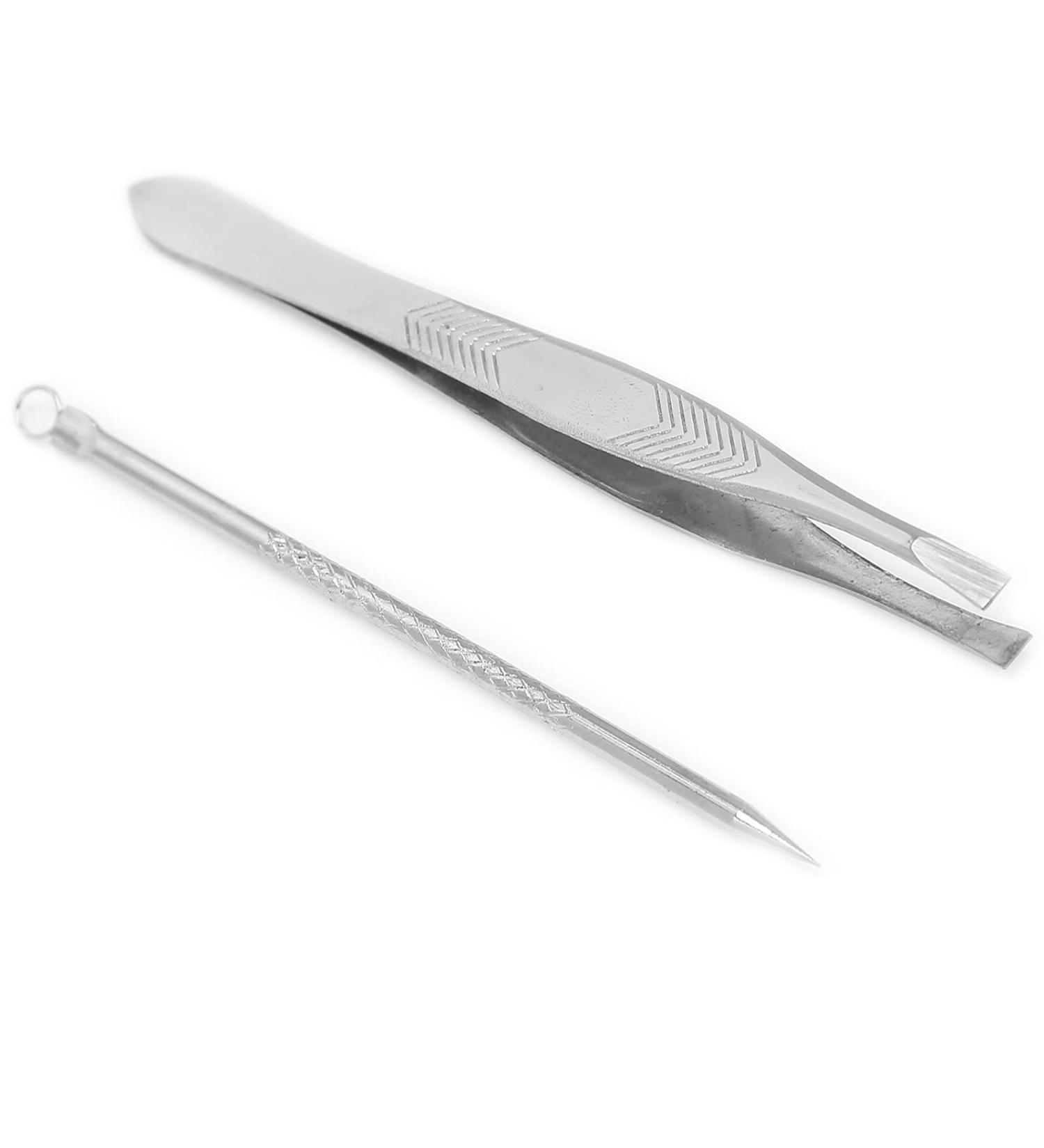 Eyebrow Tweezer & Pimple Popper Tool | Anti-Slip Handle for Comfortable Grasp | Facial Freckle Removal - Buy Online on GoSupps.com