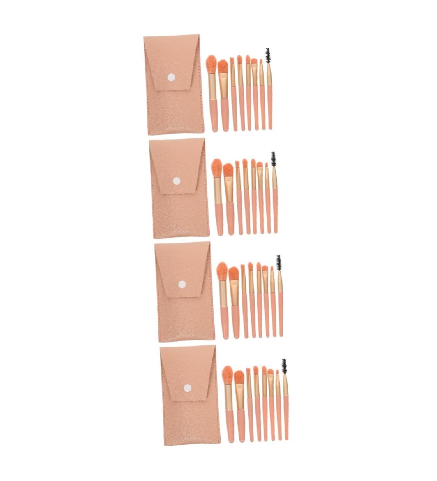 Buy Minkissy 4 Sets Travel Makeup Brush - Professional Soft Powder Applicators for Women & Girls | Aluminum Tube Face Makeup Brushes - Buy Online on GoSupps.com