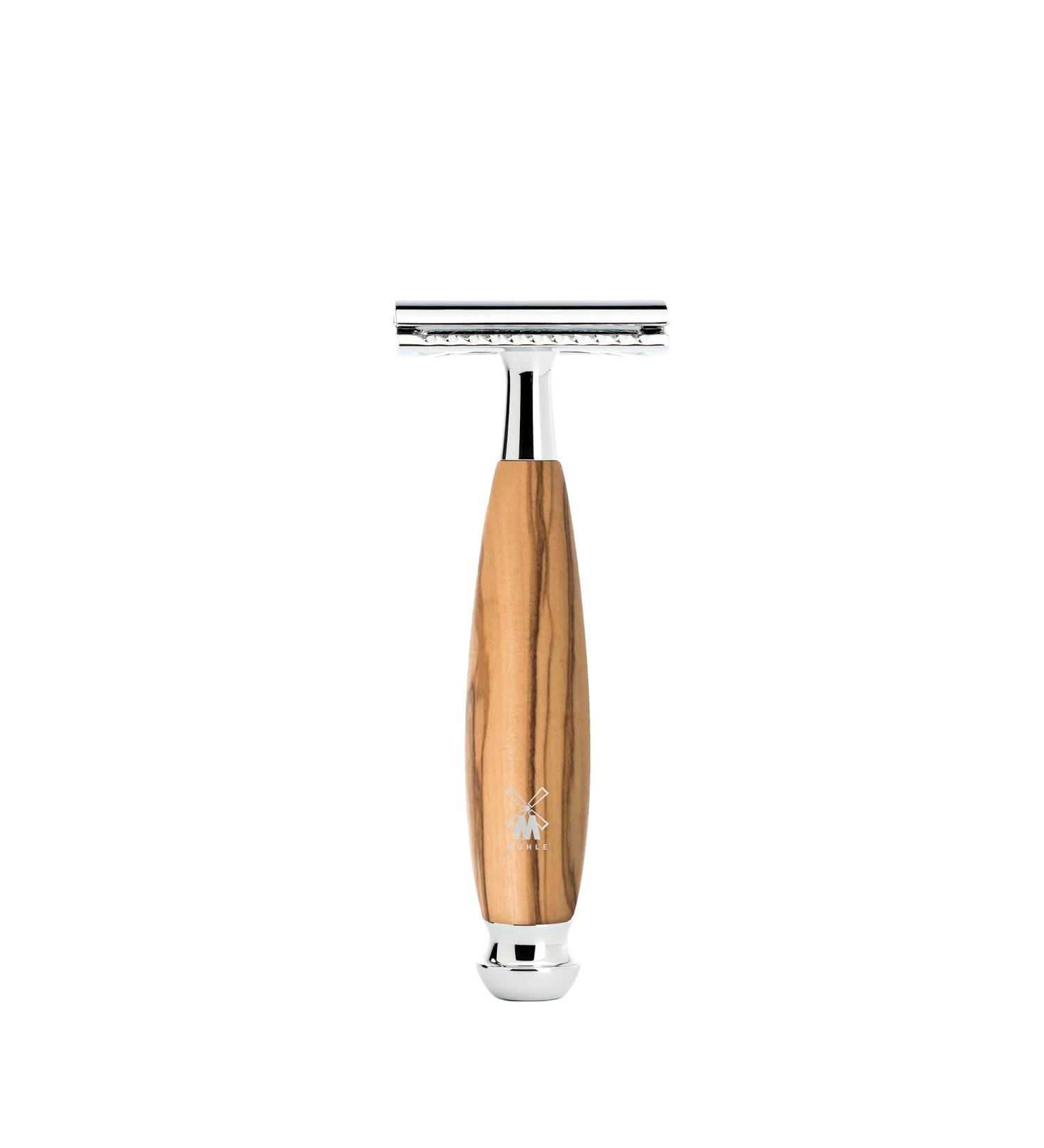 M HLE Vivo Safety Razor - Olive Wood Handle & Chrome Accents | Premium International Shipping - Buy Online on GoSupps.com