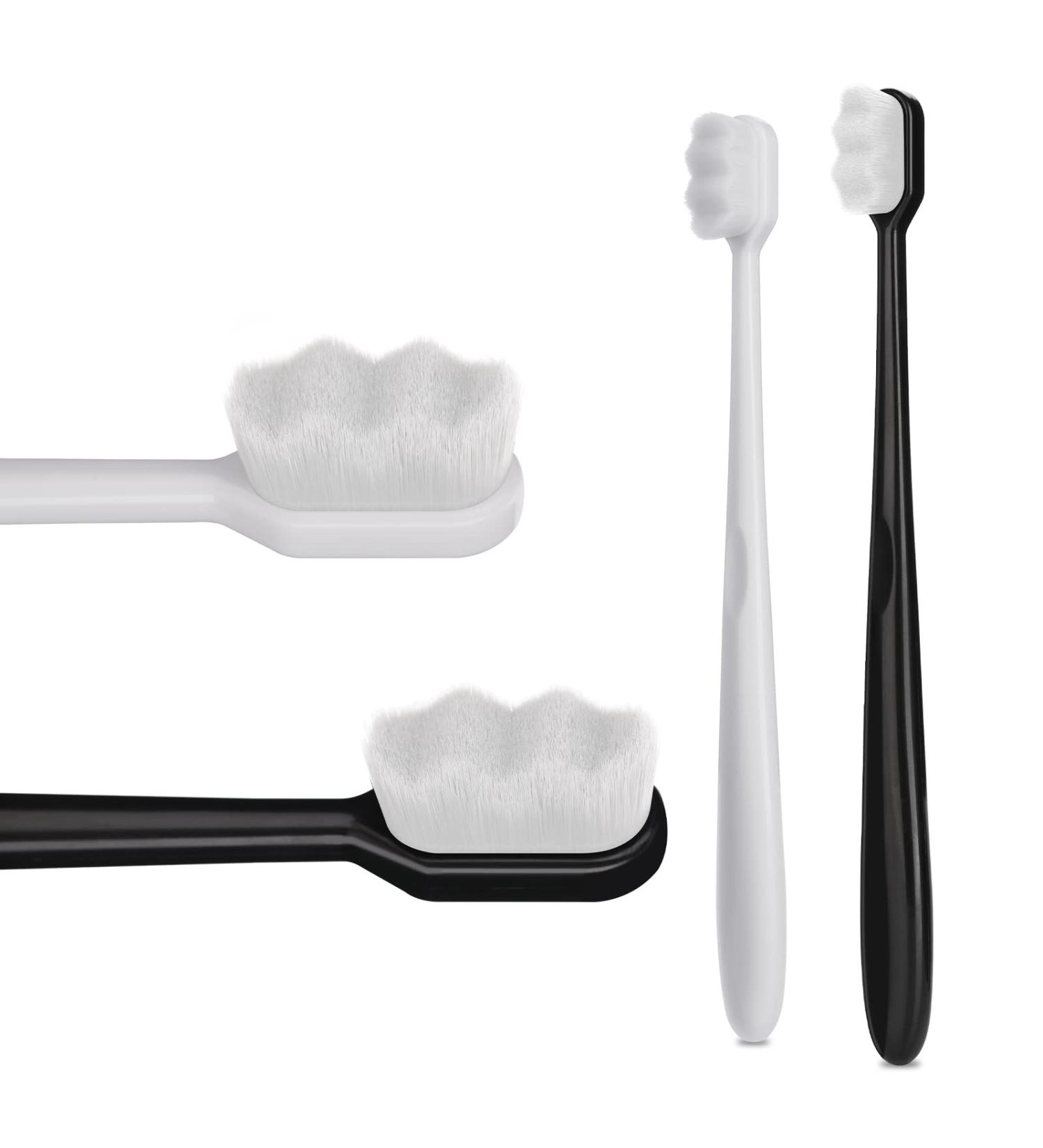 WLLHYF 2 PCS Extra Soft Micro Nano Toothbrush - Ultra Soft Toothbrushes with 10000 Soft Bristles for Painless Brushing - Adult Toothbrush for Oral Gum Recession - Buy Online on GoSupps.com