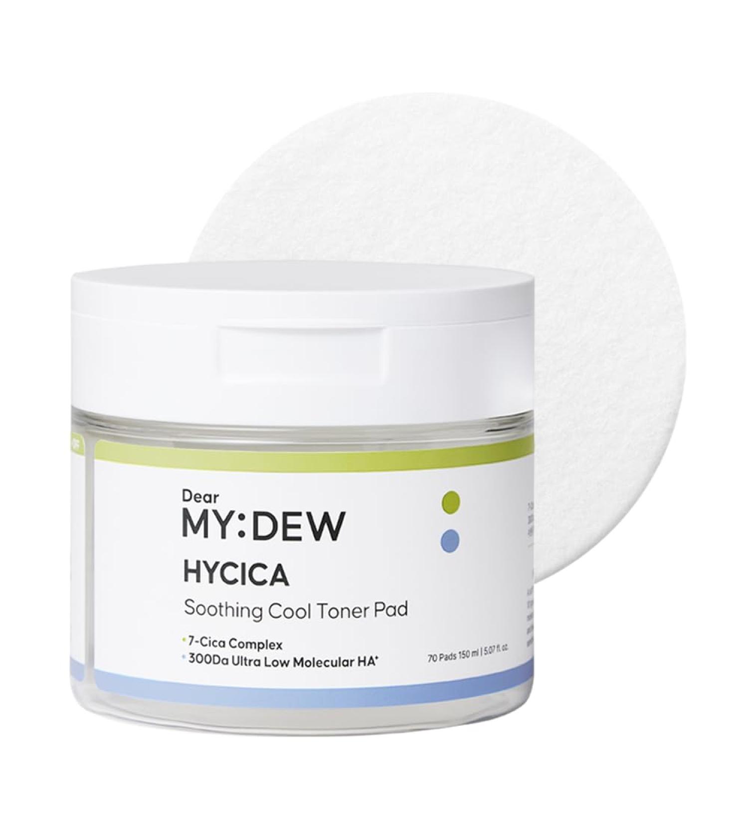 DearMYDEW HYCICA Soothing Toner Pad | Cooling Calming Hydration for Sensitive Skin with XYLITOL Centella Ultra-Low Molecular Hyaluronic Acid Vegan Fragrance-Free Korean Skincare 70 Pads - Buy Online on GoSupps.com