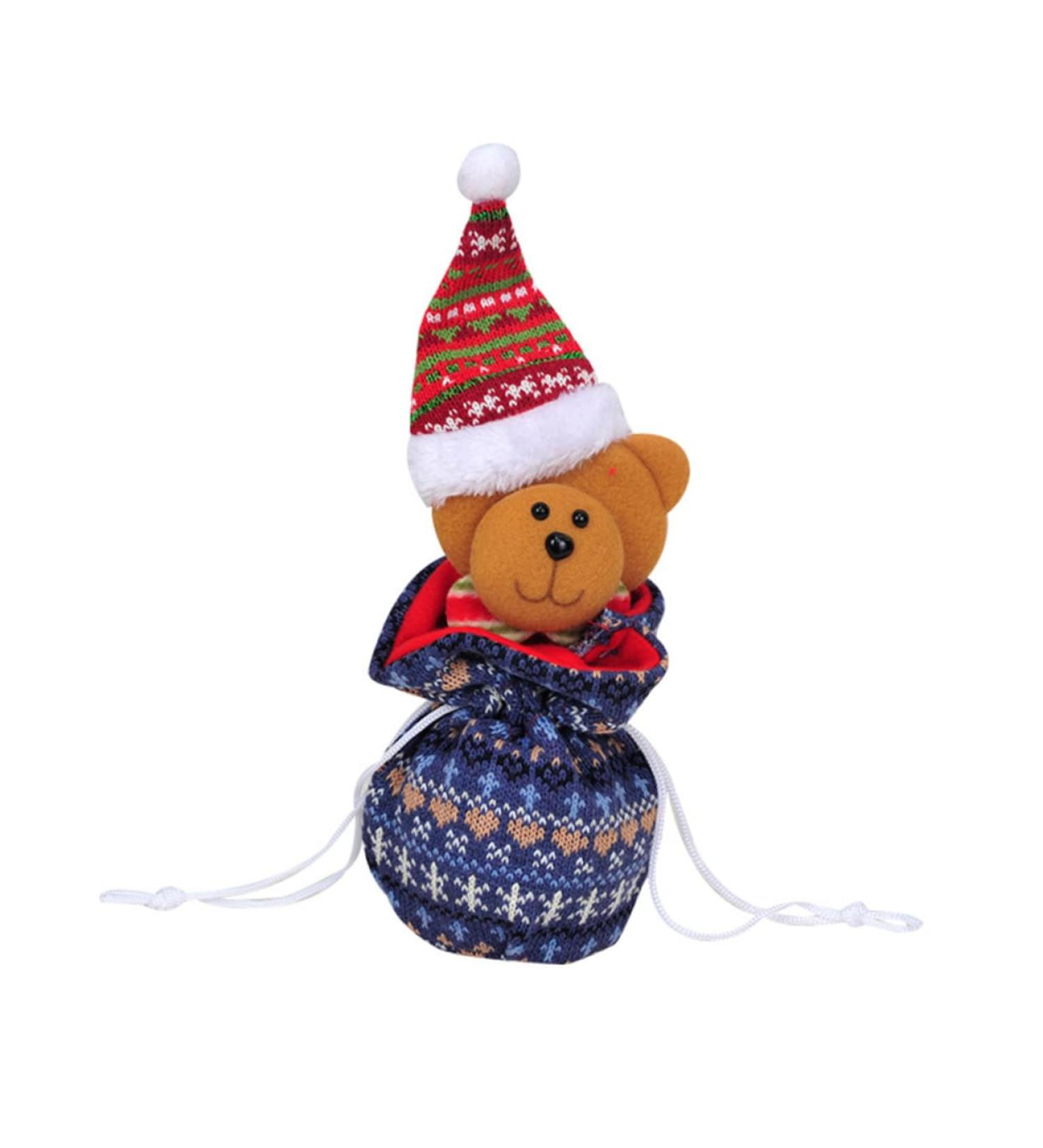 LABRIMP Christmas Sack 1pc Portable Storage Dining Bags Bear Candy for Ornament Decor Party Knitted Kids Fabric Bag - Buy Online on GoSupps.com