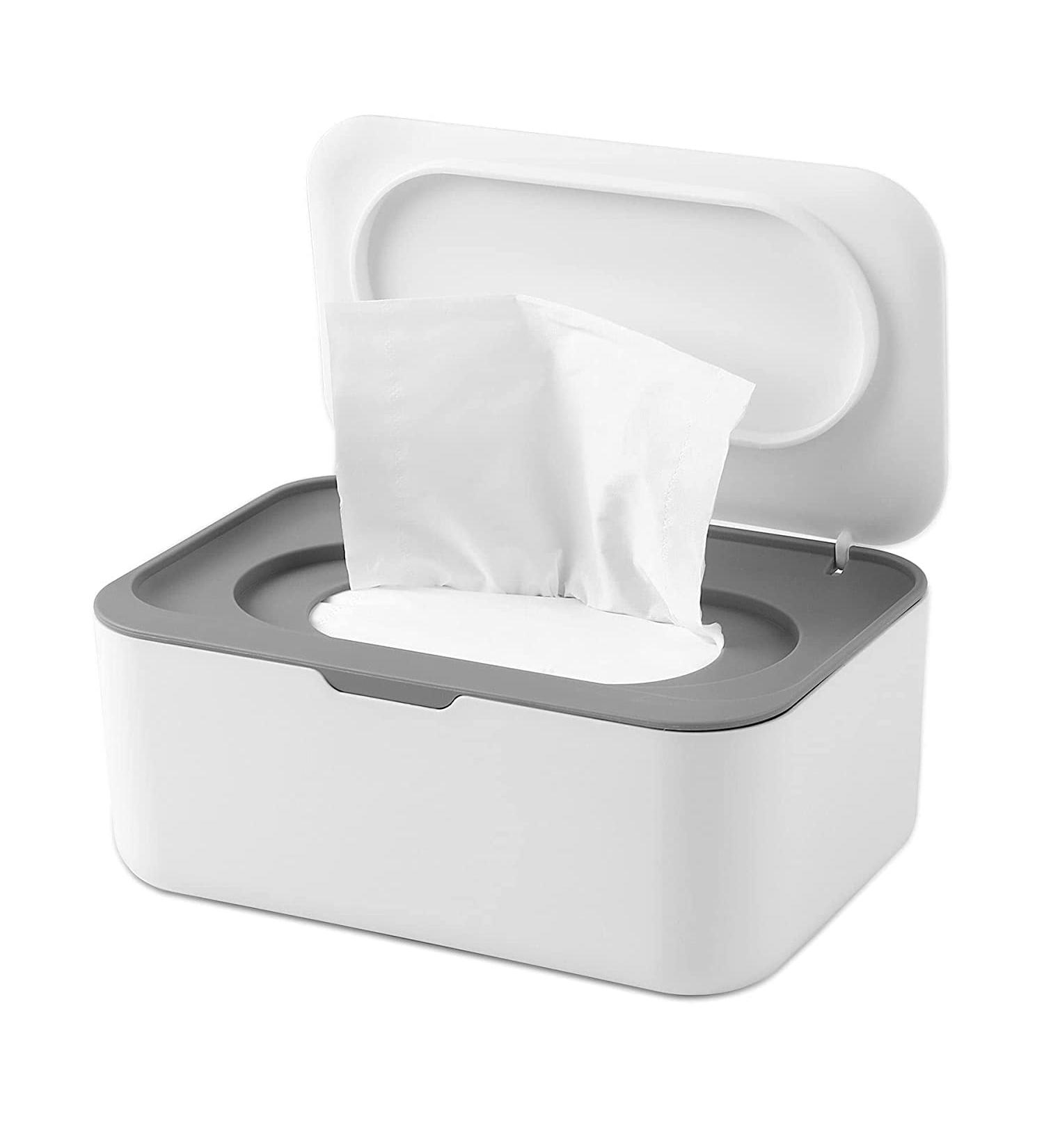 Wet Wipes Storage Box with Lid for Home, Office & On-The-Go - Grey+White - Buy Online on GoSupps.com