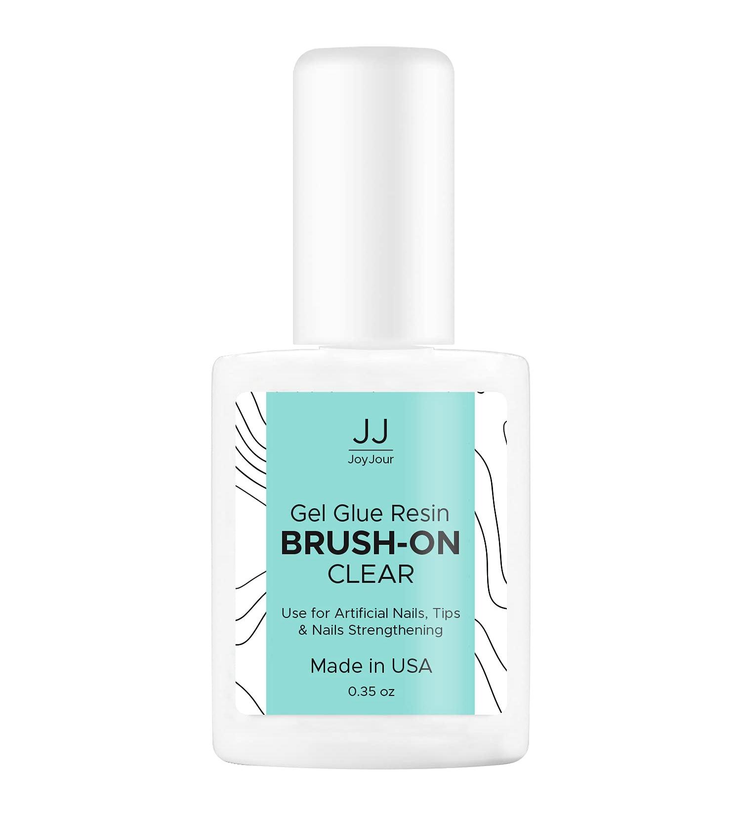 JoyJour Super Strong Brush On Gel for Acrylic Nails and Press on Nails Nail Bond Acrylic Nail Glue Adhesive, Perfect for False Acrylic Nail Art, Glitter, Gems, White Clear Tip Applications (1 Piece)