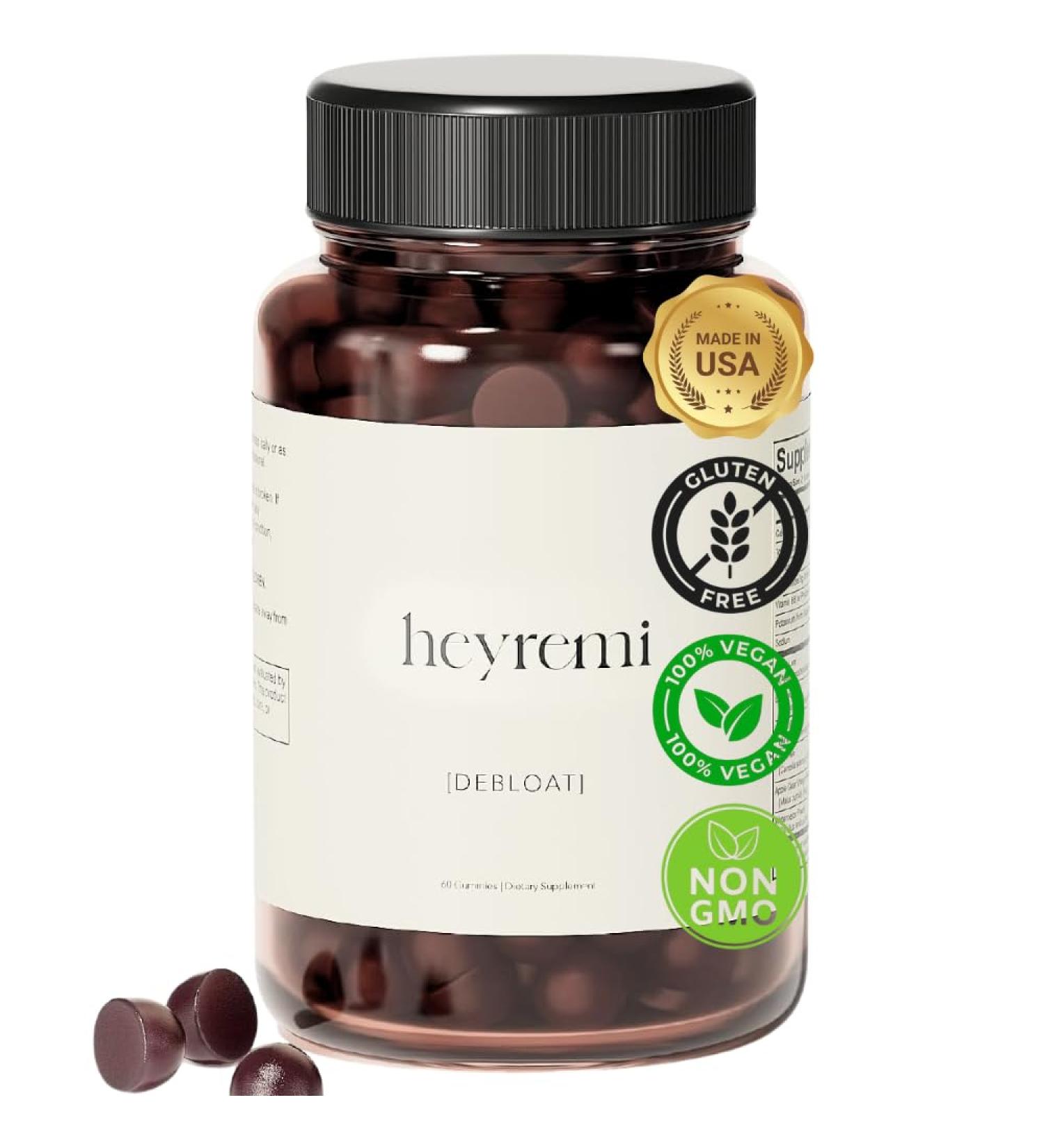 heyremi Debloat Gummies Fast Bloating and Gas Relief- Herbal Digestive Support with Apple Cider Vinegar, Dandelion and Green Tea- Feel Lighter, Comfortable and Energized 60 Gummies - Buy Online on GoSupps.com