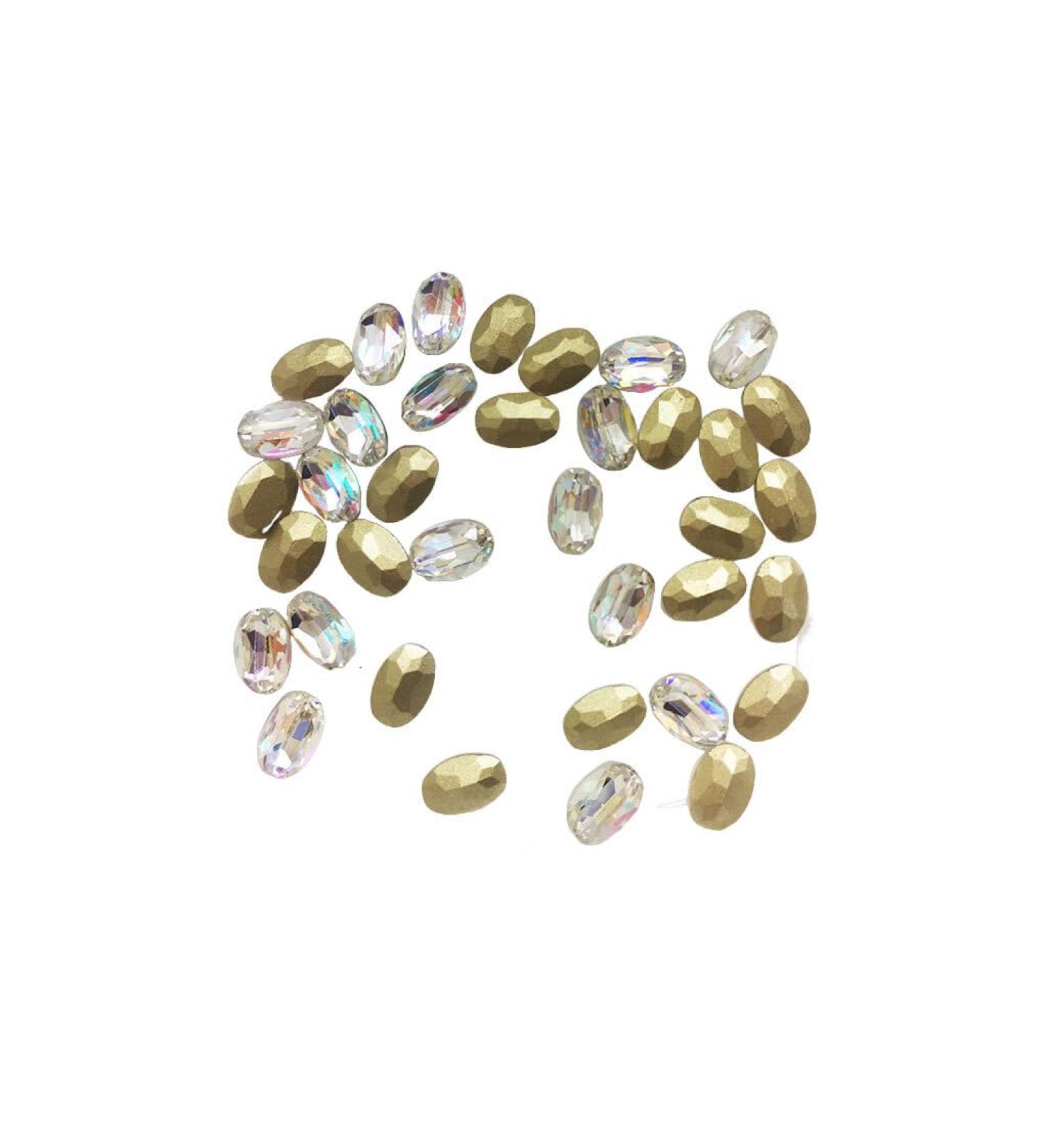 dijiusidy Nail Rhinestones Manicure Decorations Multiple-Shape Multi-color Glass DIY Decor Stickers Eye-catching Beauty Tools 4 * 6mmOval 4*6mmoval - Buy Online on GoSupps.com