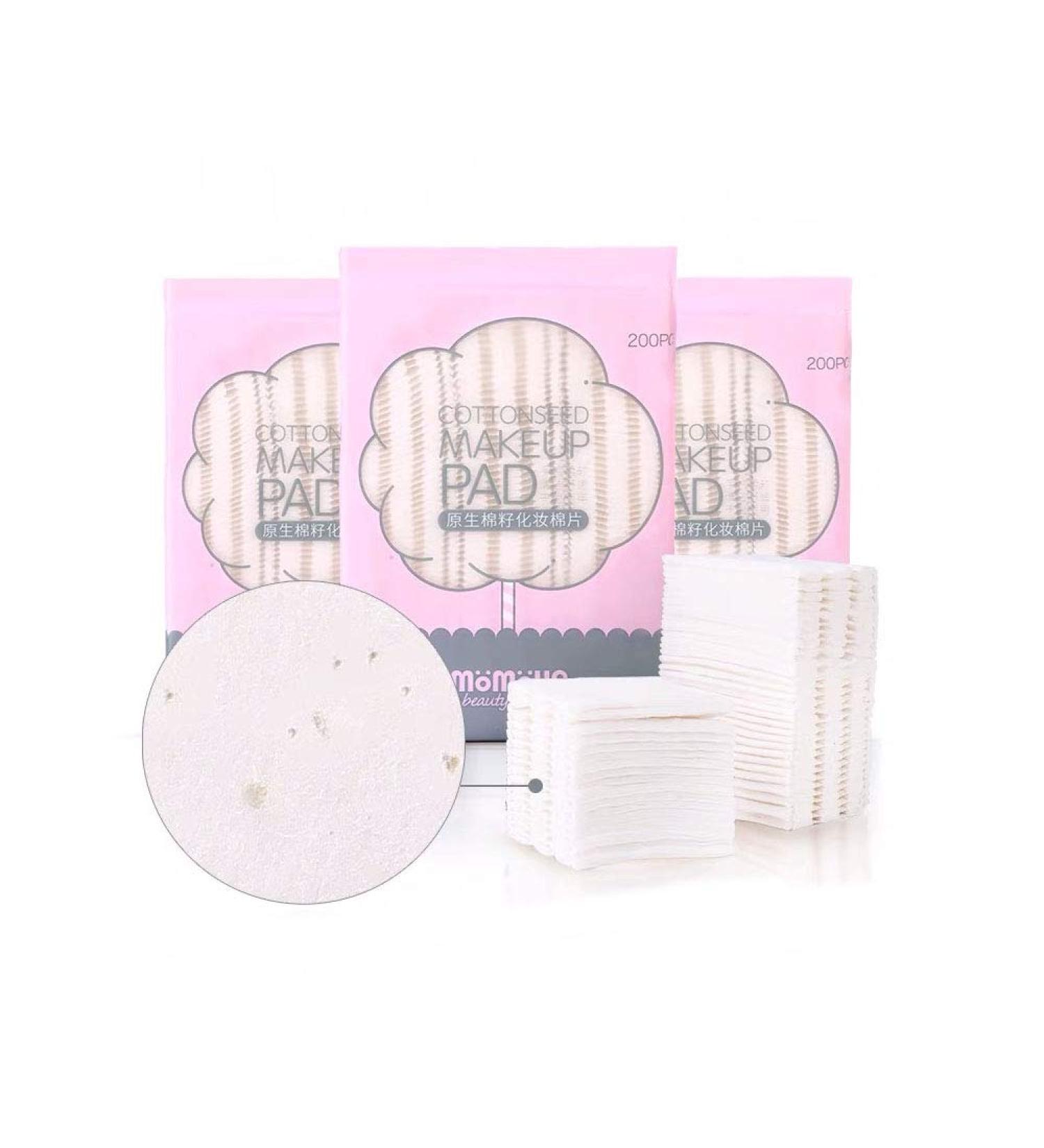 Momoup Organic Cotton Sheets CottonSeed Makeup Pads 200 Pieces/Bag 100% Organic Cotton Unbleached (1# CottonSeed Makeup Pad - 3 Bags) - Buy Online on GoSupps.com