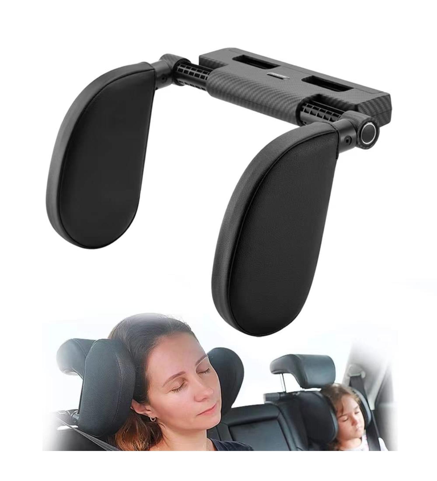 Hopeas Car Headrest for Kids & Adults - Adjustable Neck Support Pillow in Carbon Fiber Black - Buy Online on GoSupps.com