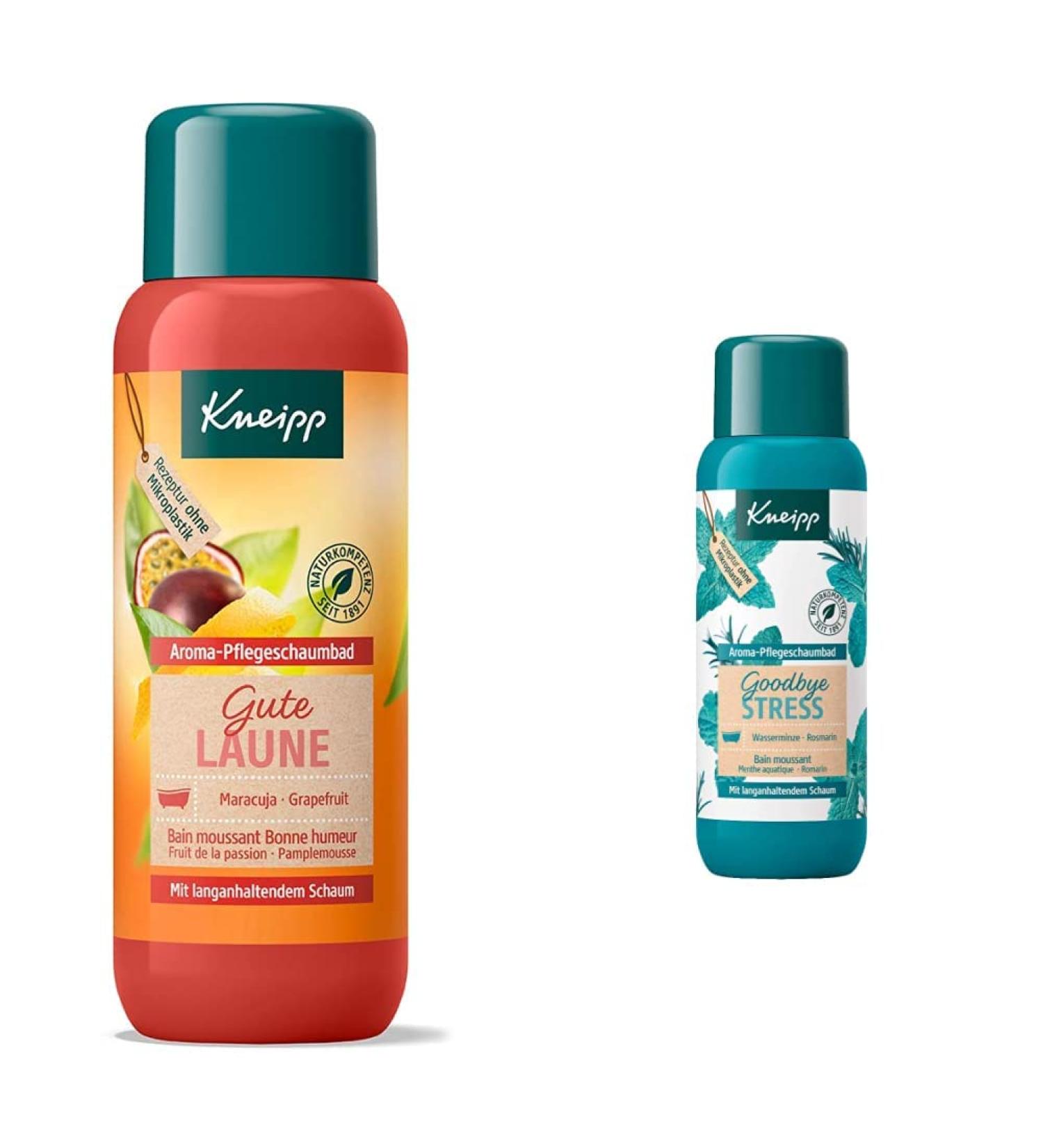 Kneipp Aroma Care Foam Bath - Good Mood & Goodbye Stress | 400ml Essential Oil Additive for Relaxation & Well-Being - Buy Online on GoSupps.com