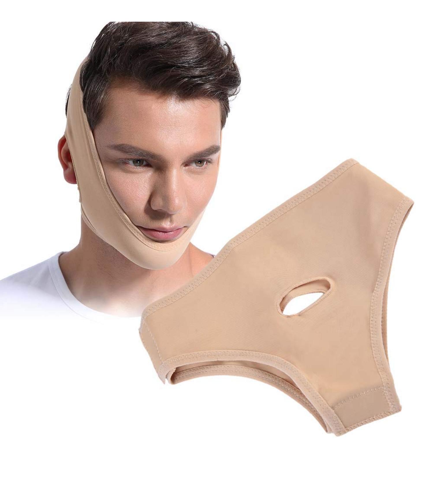 V Line Face Lift Mask - Reusable Double Chin Lifting Belt for V Shaped Face - Anti Aging Skin Firming Bandage (Size L) - Buy Online on GoSupps.com