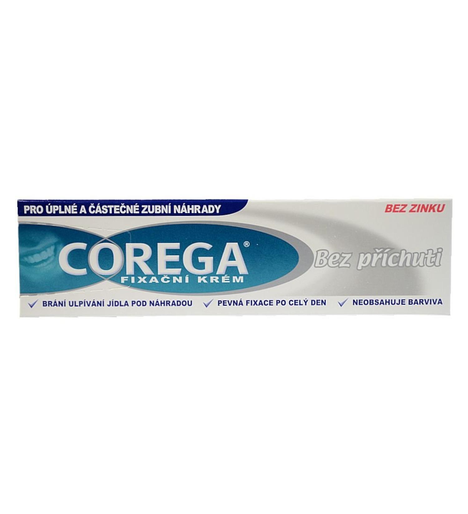 Corega Denture Adhesive Cream Flavorless Zinc Free 40 g