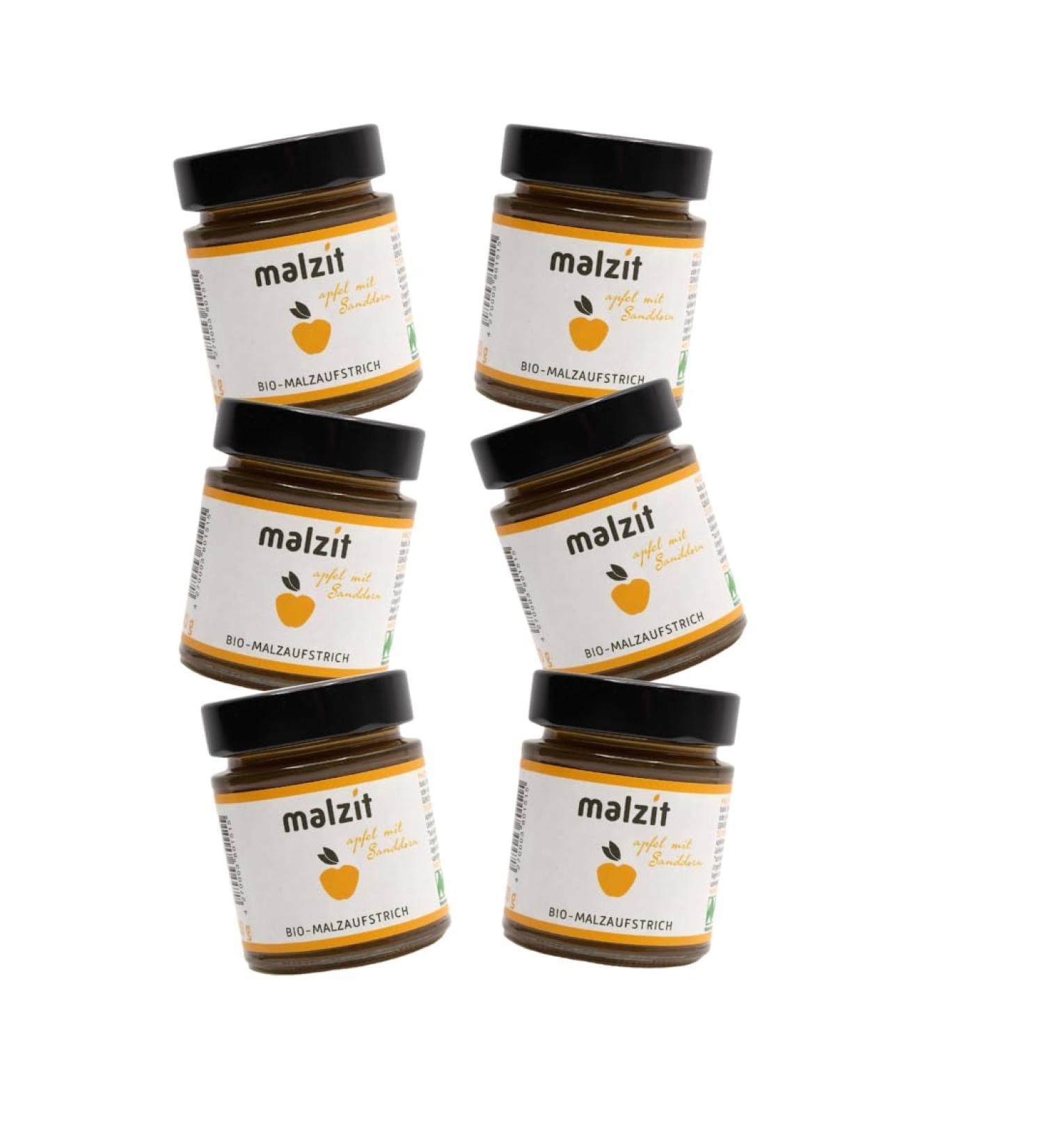 Malzit Apple Spread (6 x 150g) - Organic & Vegan Barley Malt Bread Spread | Low Sugar Alternative to Honey & Jam - Buy Online on GoSupps.com