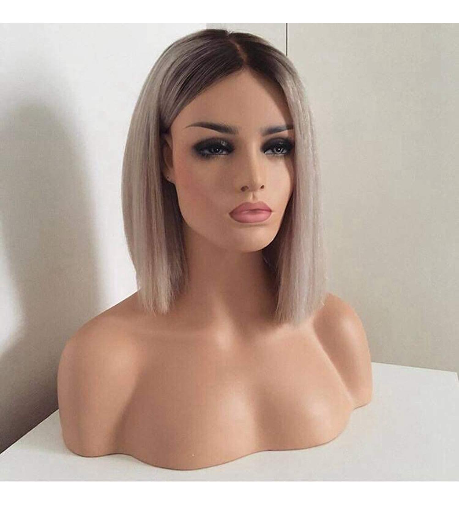 Buy 36cm (14) Blonde & Brown Ombre Wig for Women - Smooth Long Wig with Dark Roots | Perfect for Parties & Costumes - Buy Online on GoSupps.com