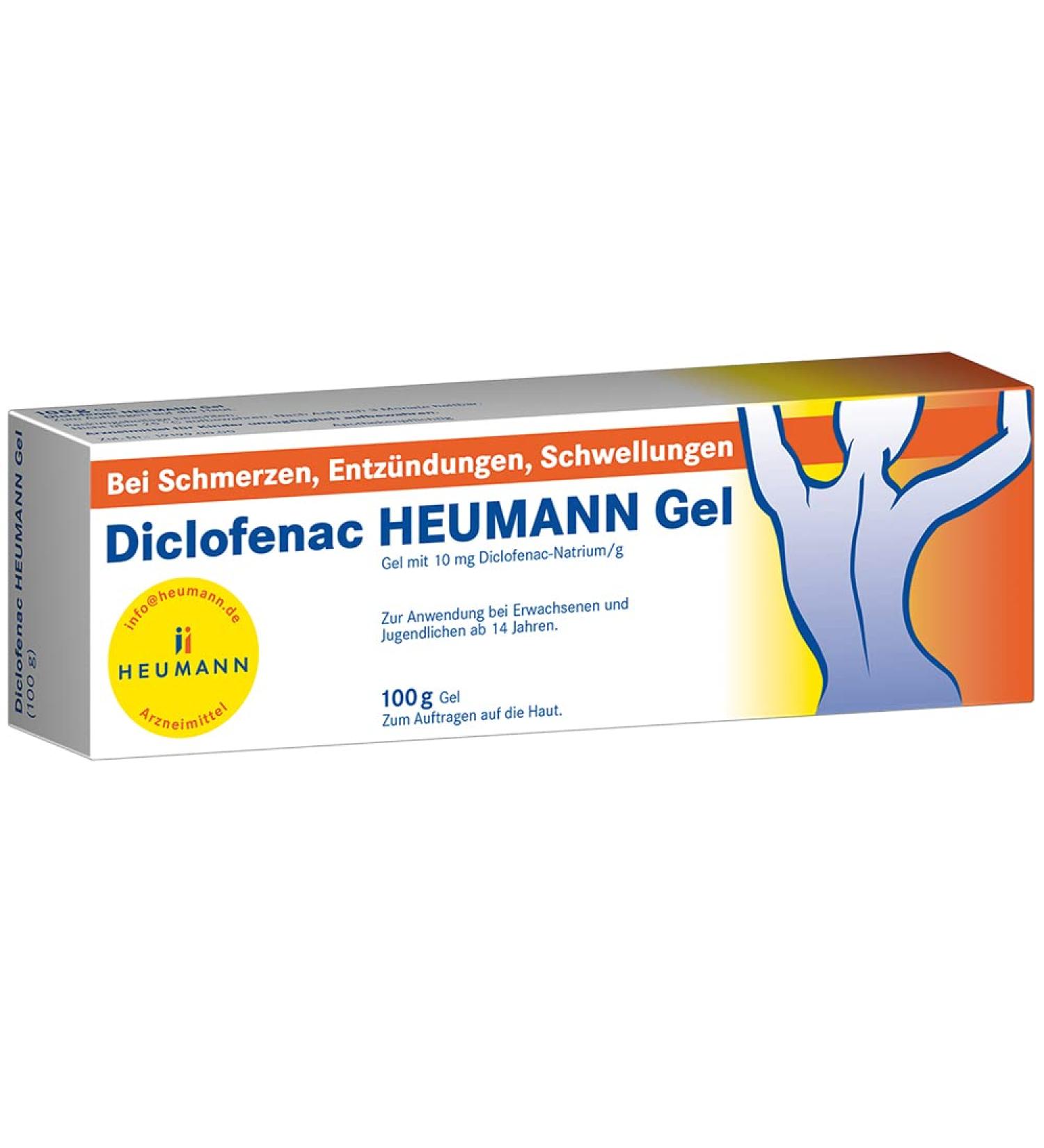 Diclofenac HEUMANN Gel 100g - Pain Relief Swelling & Inflammation Treatment | Fast International Shipping - Buy Online on GoSupps.com