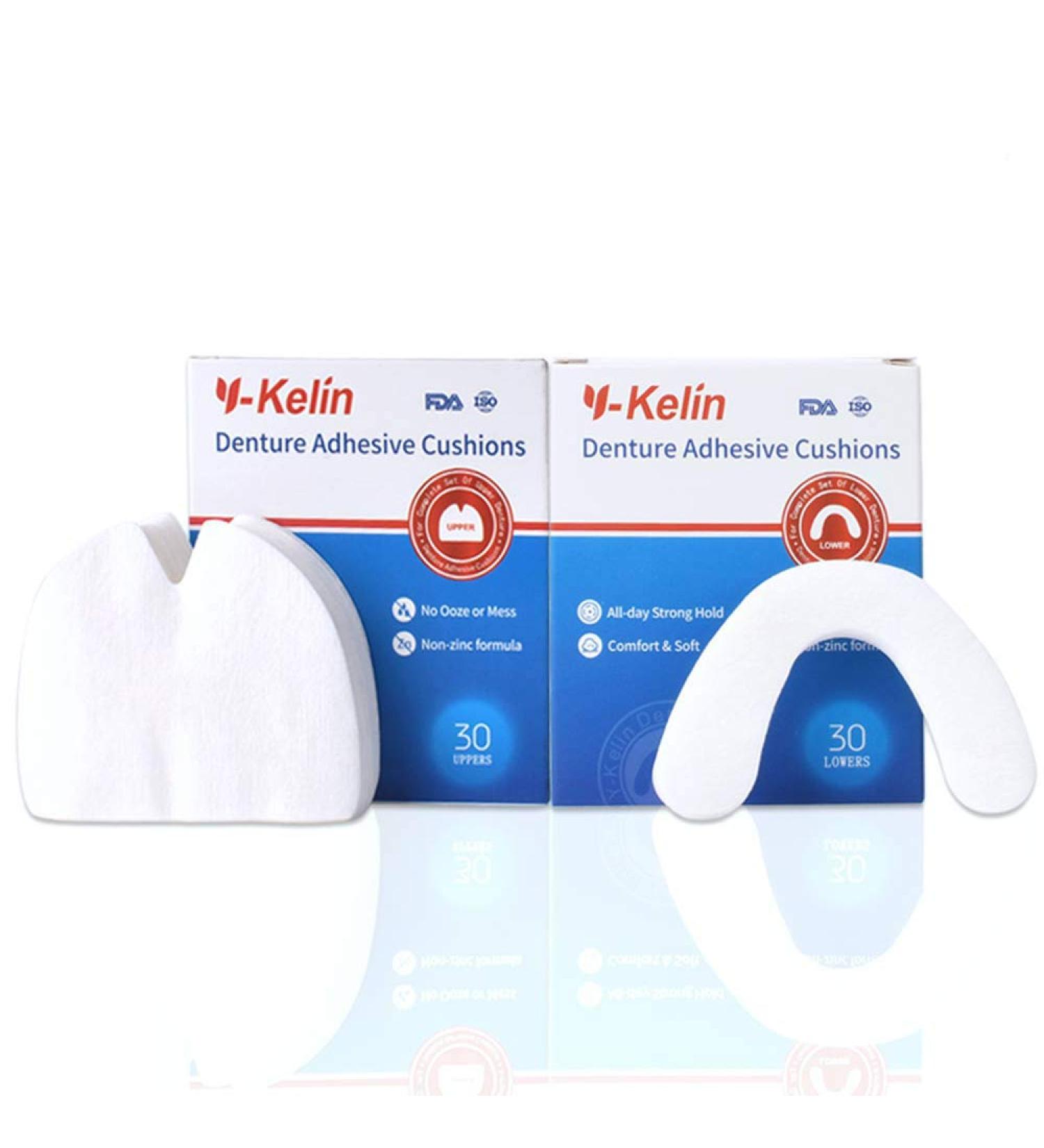 Denture Adhesive Cushion 60 Pcs Pack - Upper & Lower 30 Pads Each - Buy Online on GoSupps.com