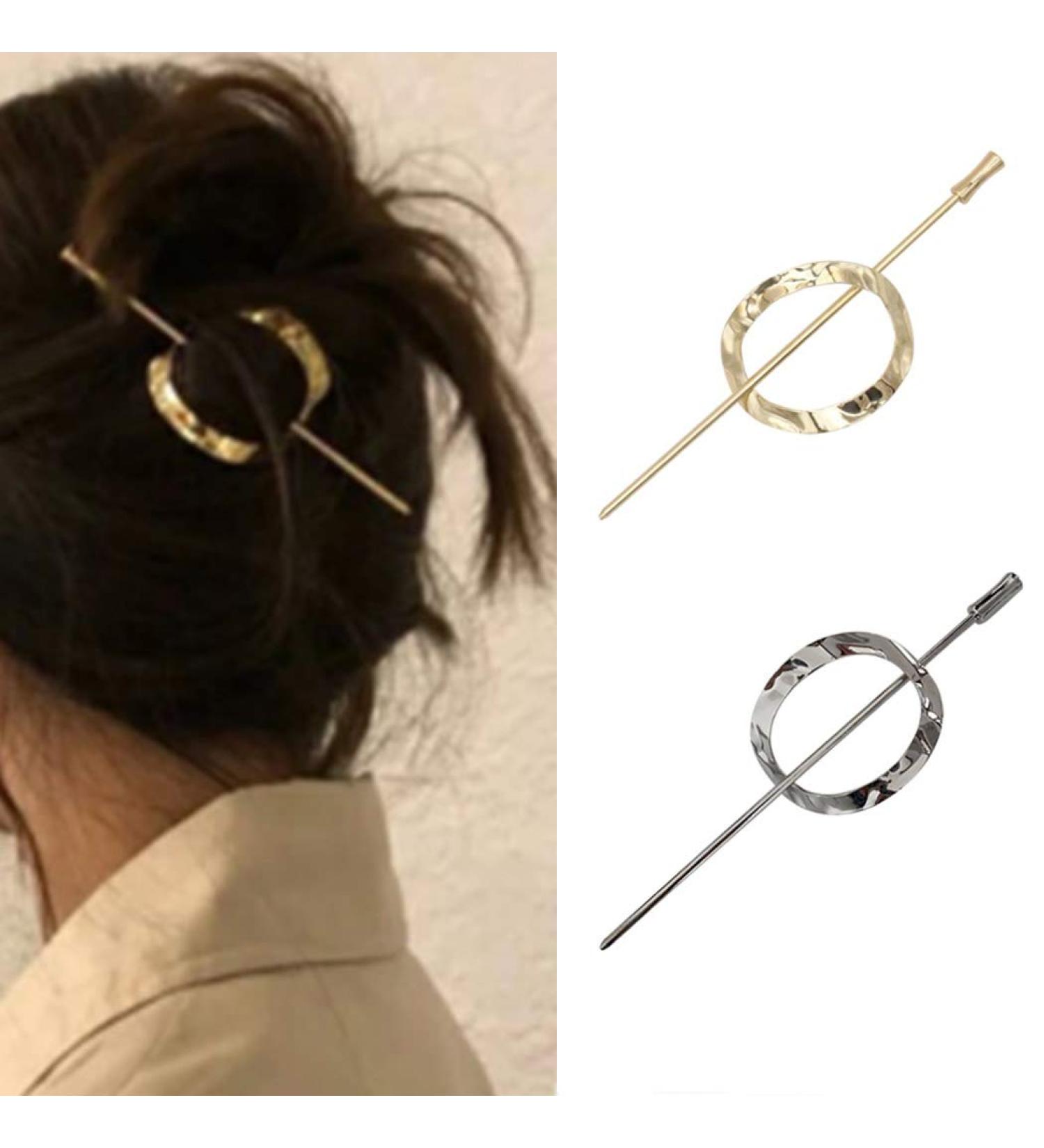 Brinie Gold Hair Bun Cuff Sticks - Vintage Hair Holder & Pins for Women and Girls (2 Pack) - Buy Online on GoSupps.com