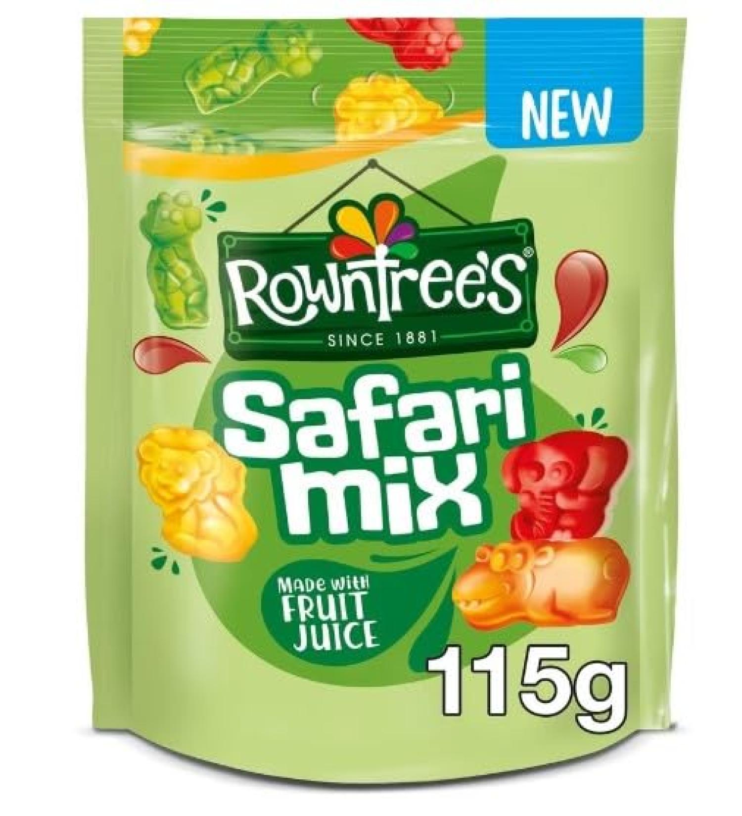 3 x Rowntree's Safari Mix Sweets Sharing Bag 115g Delicious Tasty And Twisty Treat Gift Hamper For Birthday Christmas Easter Sold By Kidzbuzz - Buy Online on GoSupps.com