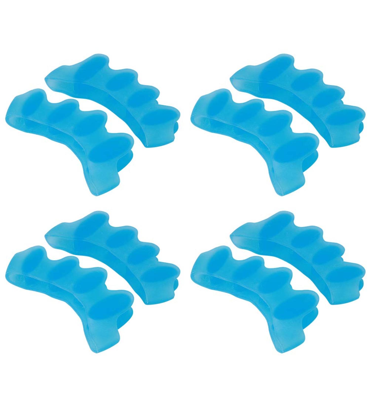 Buy Uxsiya 4 Pairs Toe Separators - Silicone Foot Straightener Gel Orthotics (FreeSize) - Comfort & Relief for Toes - Blue - Buy Online on GoSupps.com