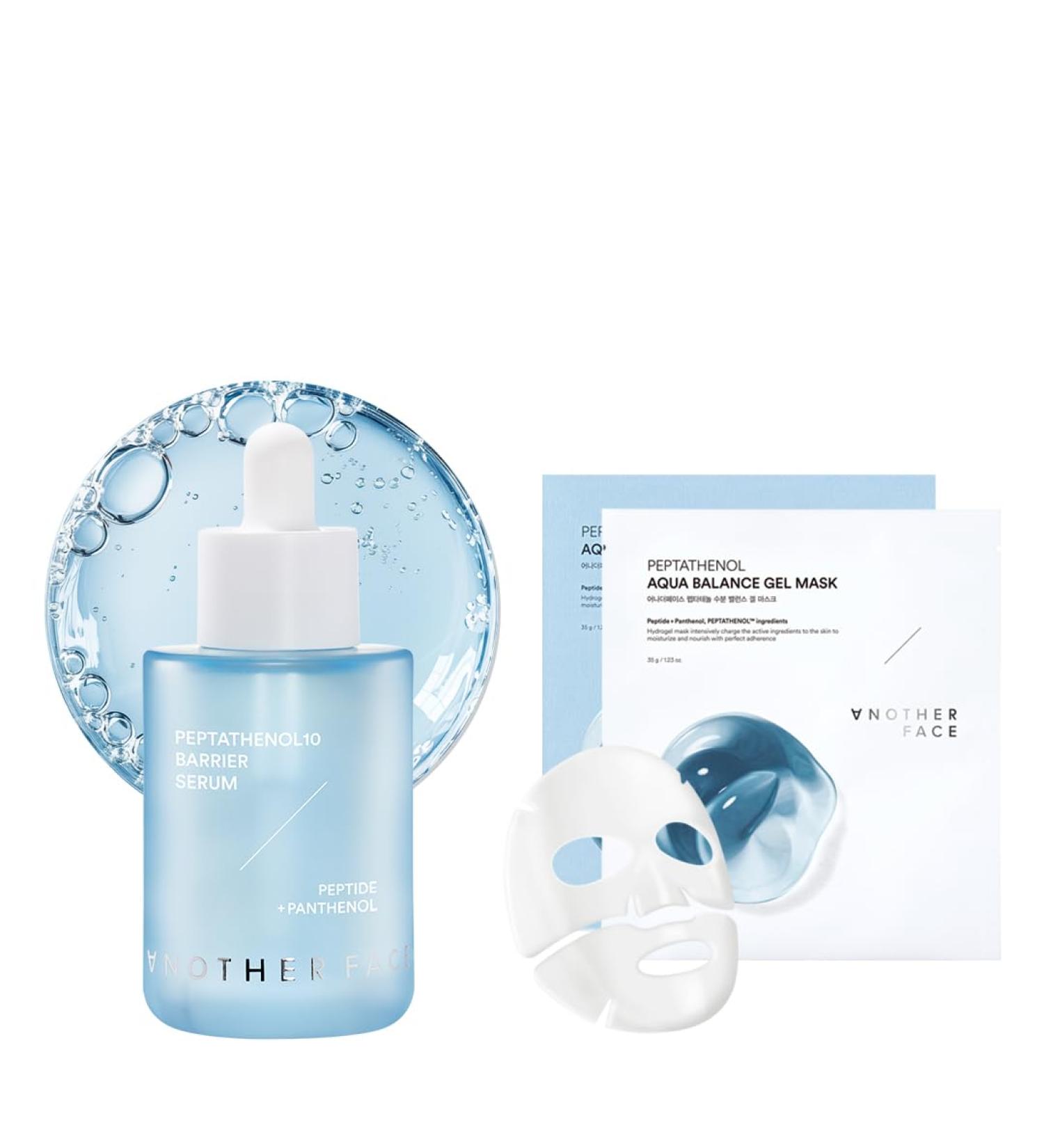 ANOTHER FACE PEPTATHENOL10 Barrier Serum + Aqua Balance Hydrogel Mask Glowing & Firming for Anti Aging Pore Minimizing Soothing Sensitive Skin Hydrating for Dry Skin Vegan Korean Skin Care - Buy Online on GoSupps.com
