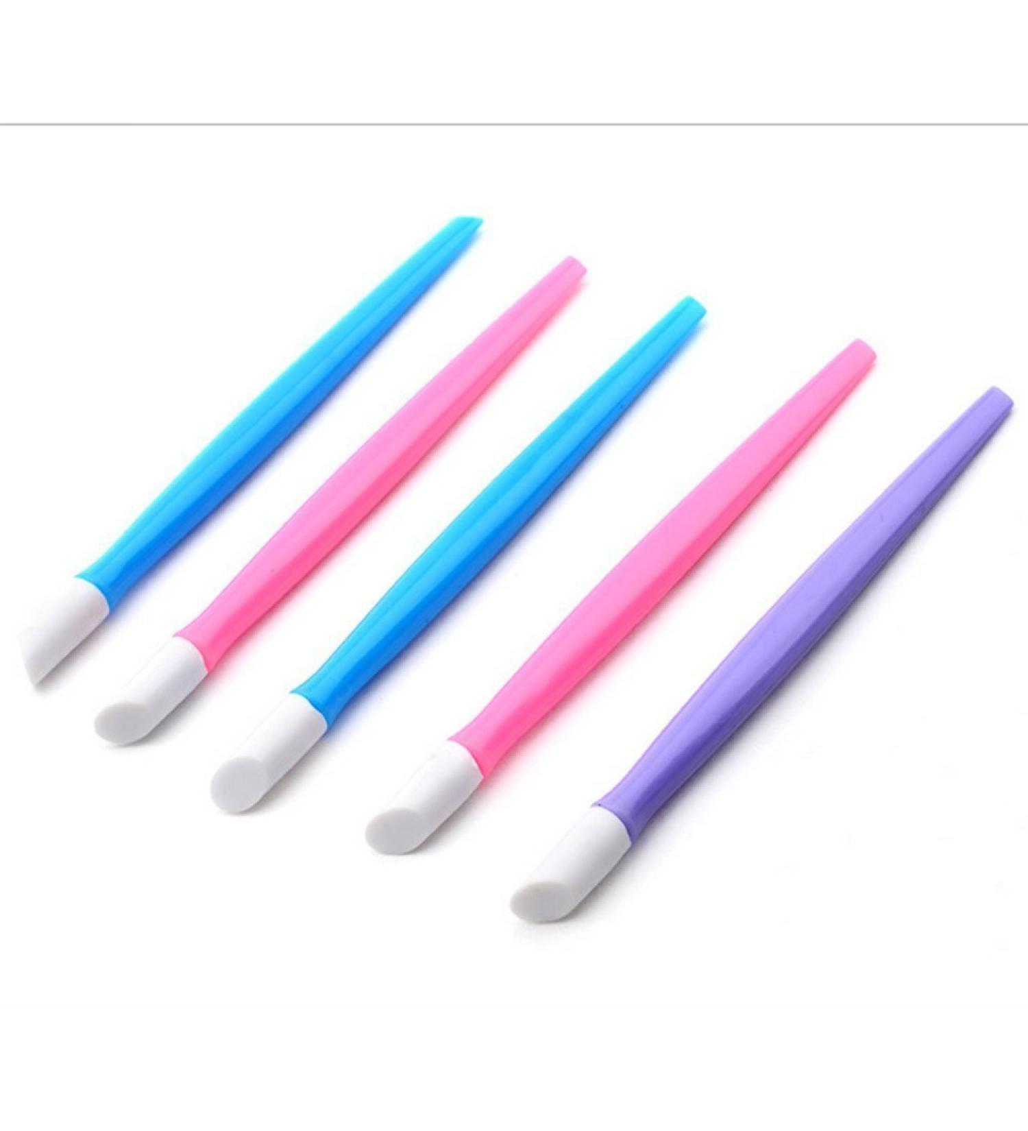 6pcs Professional Plastic Handle Cuticle Pusher Cleaner with Hard Rubber Tips - Buy Online on GoSupps.com