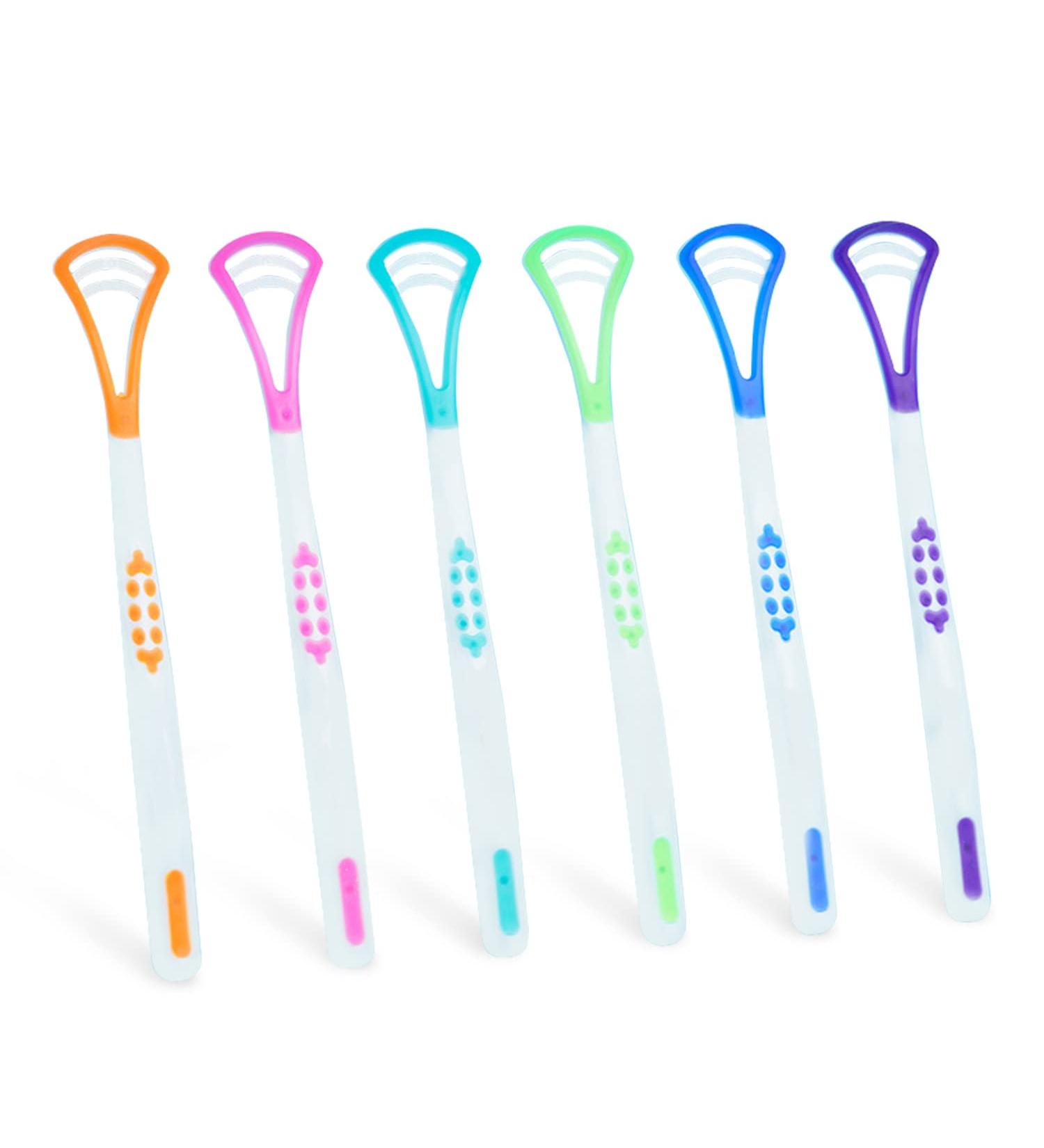 Roser Rose Tongue Cleaner Set - 6 Pieces Effective Tongue Scraper for Bad Breath & Bacterial Removal - Buy Online on GoSupps.com