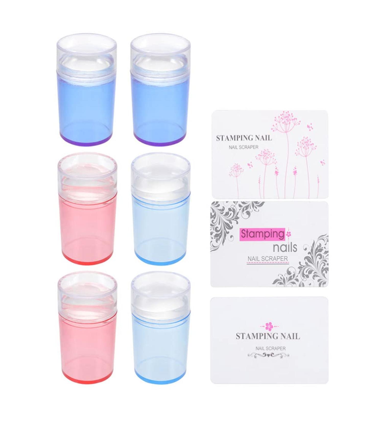 Beaupretty Clear Jelly Nail Art Stamper Kit - Double-Sided Silicone Punch & Scraper 3 Set (Random Color) - DIY Nail Art Tools for Perfect Designs - Buy Online on GoSupps.com