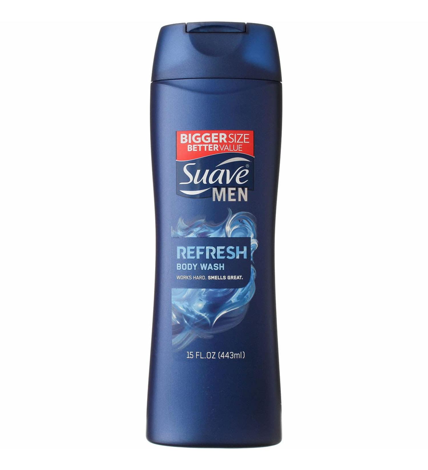 Suave Men Refreshing Body Wash 15 oz 2-Pack - Hydrating Formula - Buy Online on GoSupps.com