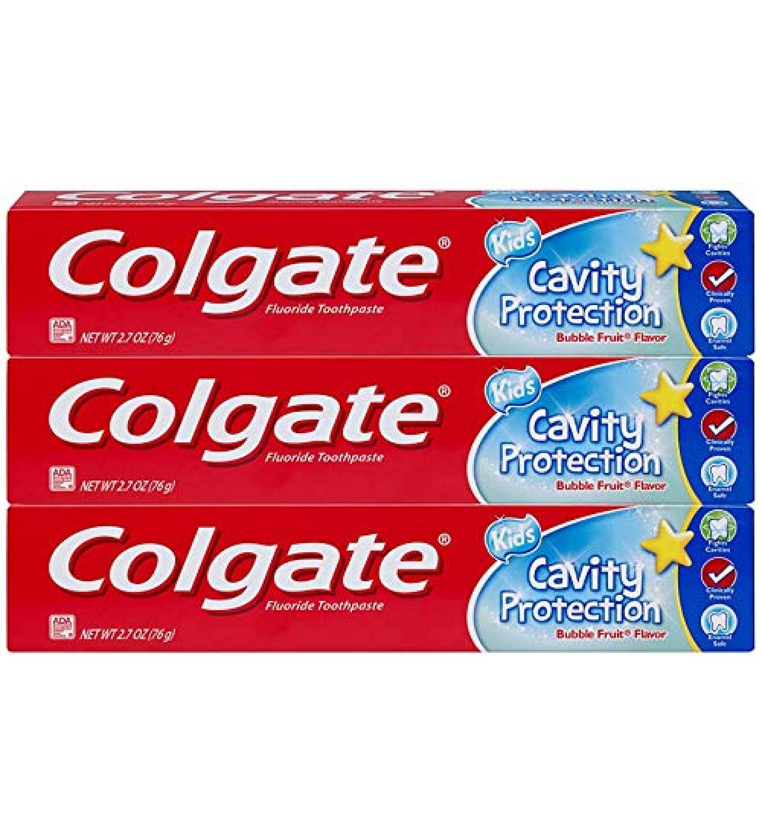 Colgate Kids Toothpaste Cavity Protection - Bubble Fruit Flavor (3 Pack) - 2.7 oz each - Buy Online on GoSupps.com