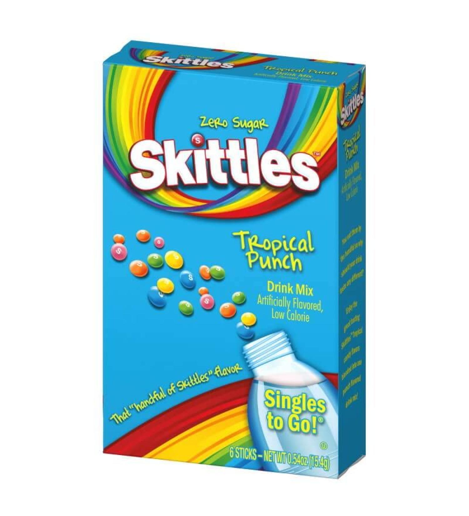 Skittles Drink Mix Tropical Punch Zero Sugar Singles To Go 15.4g