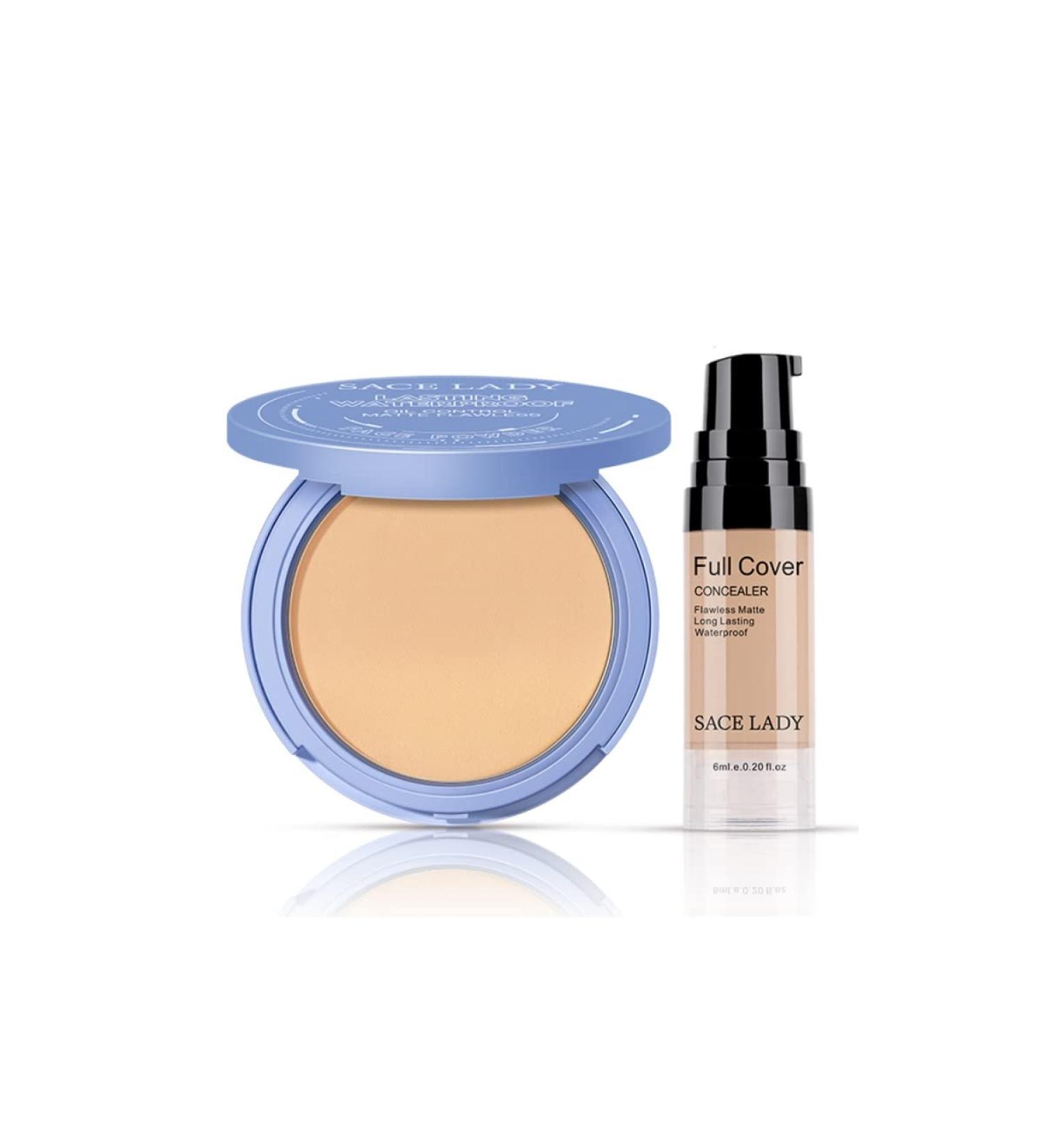 SACE LADY Full Cover Liquid Concealer & Compact Powder Makeup Set - Flawless & Lasting Oil Control | Face Makeup Kit - Buy Online on GoSupps.com