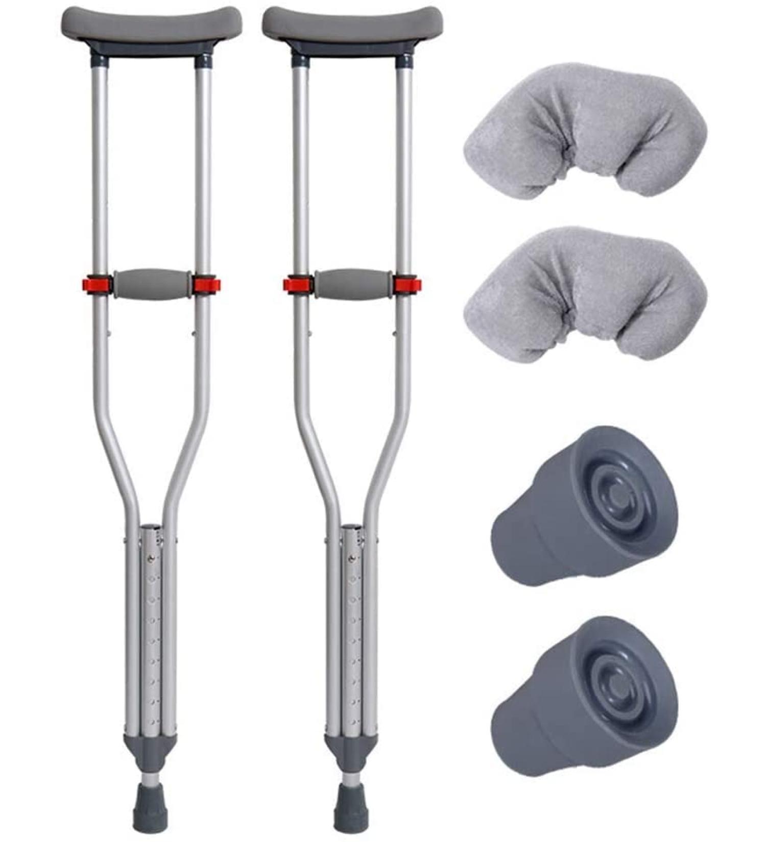 Crutches for Adults Underarm Crutches for Adjustable Crutches a Pair of Underarm Crutches Anti- Slip Elderly Aluminum Crutches Height- Adjustable Folding Band Springs Warm Life - Buy Online on GoSupps.com