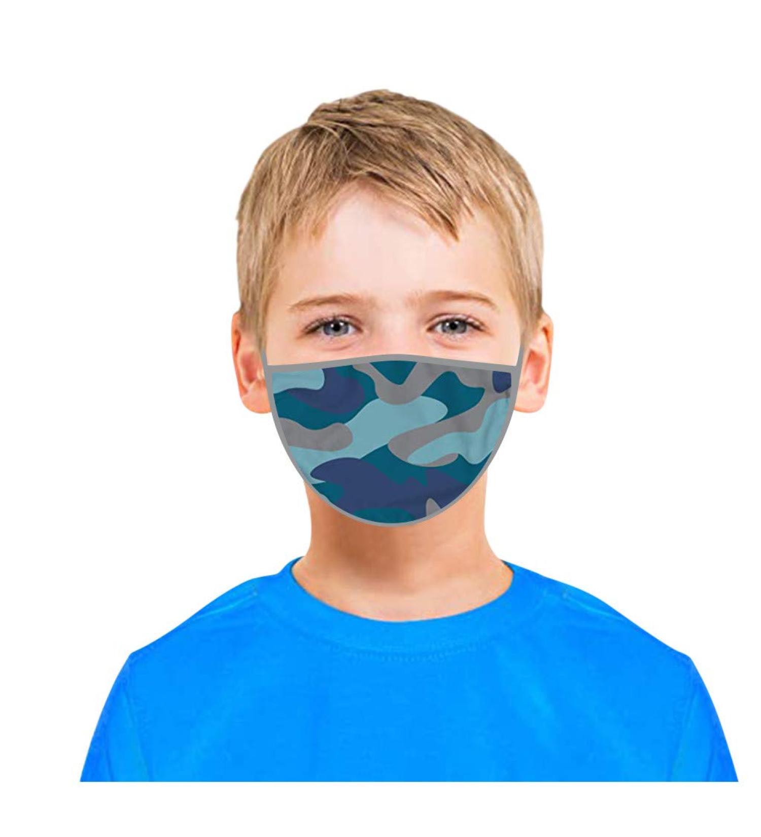 Yliquor 1PC Printed Cotton Facial Covering Washable Face Protection Breathable Cute Cartoon Face Bandanas Anti-Haze Dustproof for Kids (1 PC N)