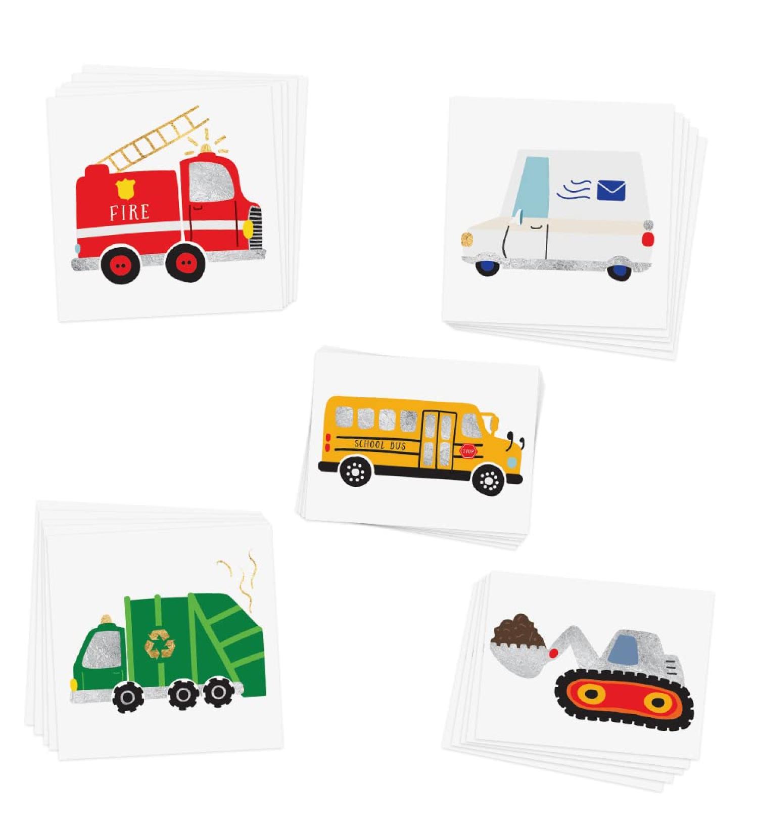 Beep Beep Variety Set of 25 Kids Temporary Tattoos - Waterproof Metallic Boys Car and Truck Flash Tattoos - Perfect Boys Party Favor - Buy Online on GoSupps.com