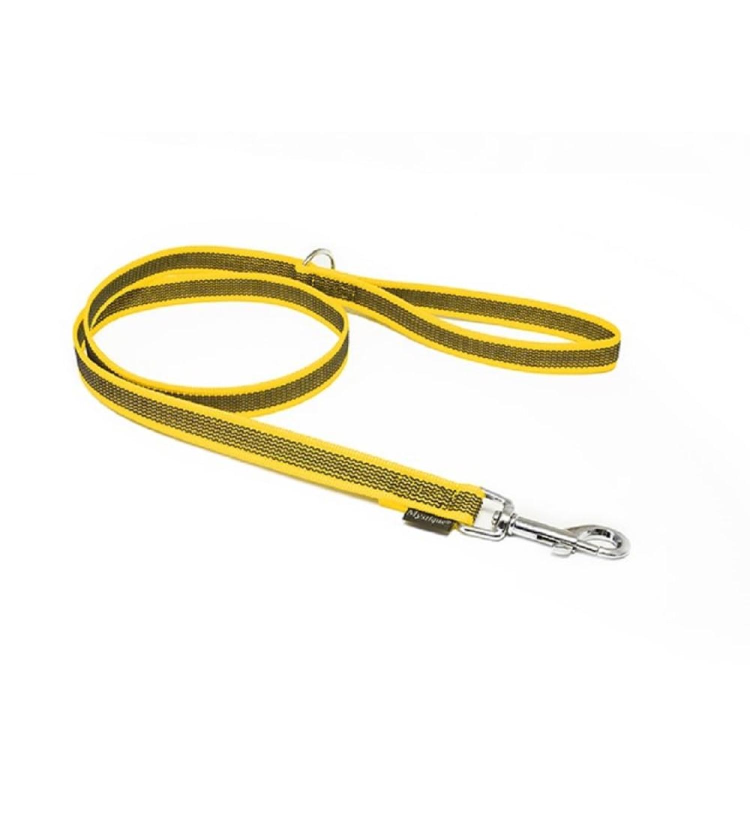 Mystique Rubberized Leash 20mm with Hand Loop Standard Carabiner yellow 1m 1m Yellow