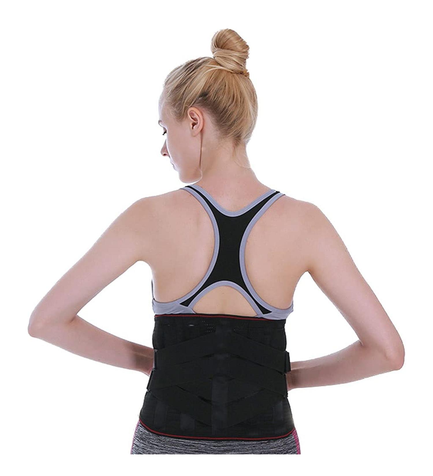 Lumbar Support Back Brace for Men Women 3D Waist Trainer for Lifting Back Pain Sciatica Scoliosis Herniated Disc Lower Back Straps Ergonomically (Color : Black Size : Medium) (Black X) - Buy Online on GoSupps.com