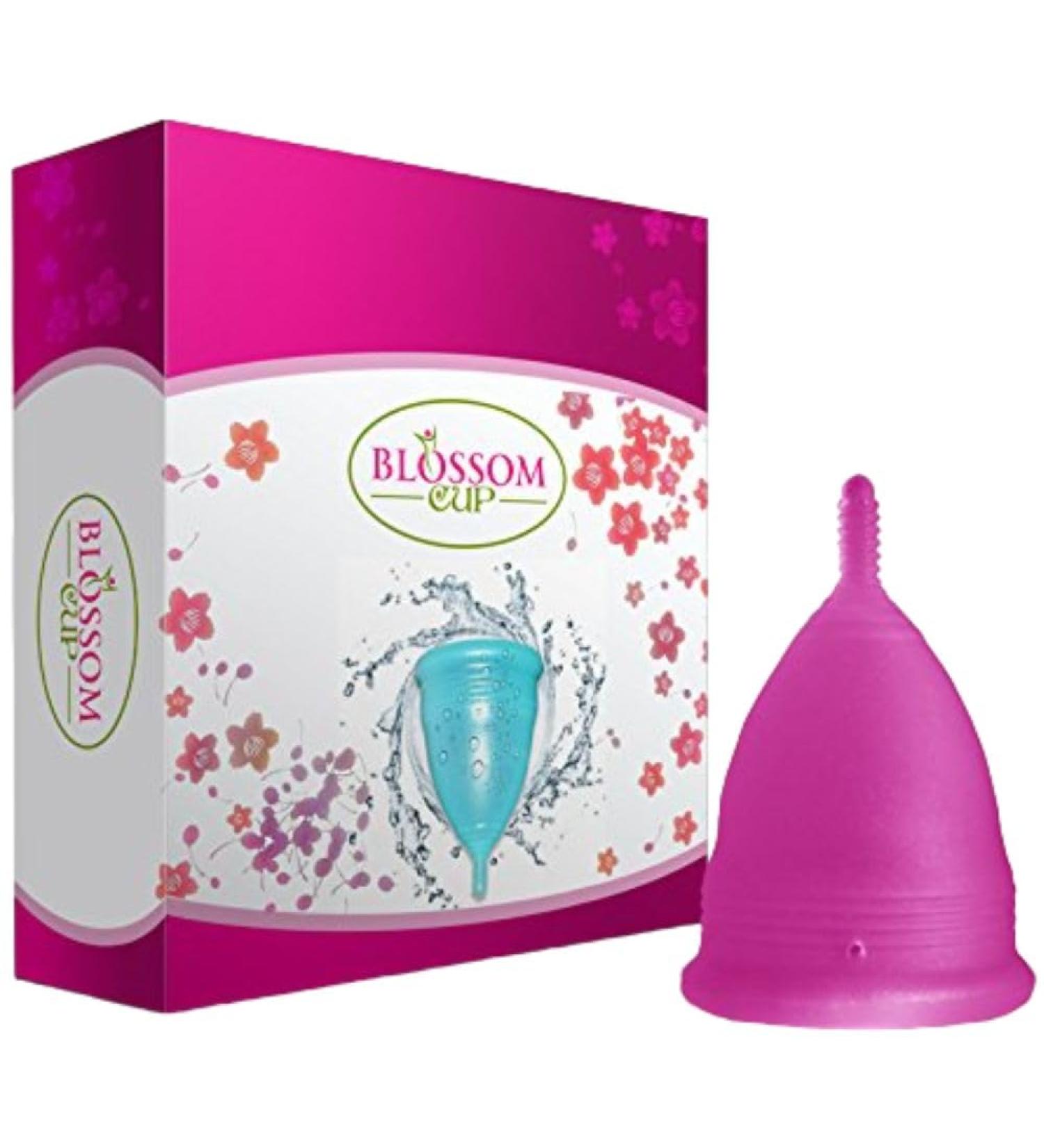 Blossom Menstrual Cup | Reusable Silicone Period Cup | Say Goodbye to Tampons | Large Violet Cup for Comfortable Menstrual Days - Buy Online on GoSupps.com